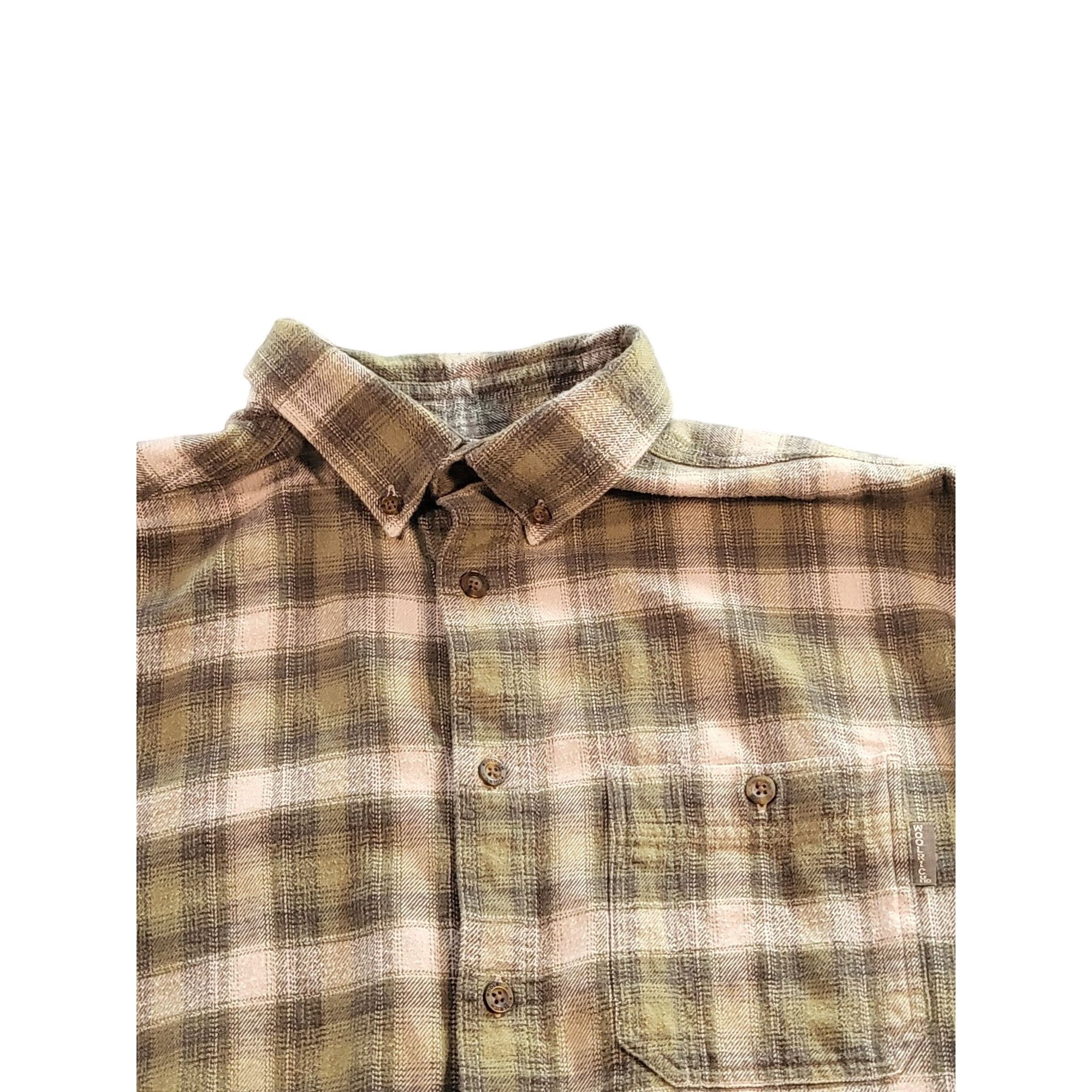 Woolrich Woolen Mills Woolrich Button Up Heavy Flannel Shirt Men Sz XL Green Plaid Size US XL / EU 56 / 4 - 2 Thumbnail