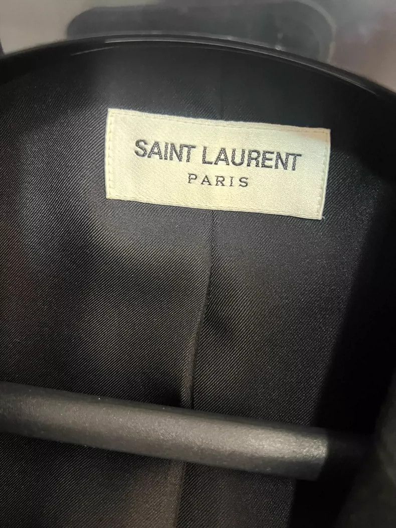 Saint Laurent Paris Saint Laurent Paris Spring/Summer 19 Satin Sword Collar Woo Size 48R - 3 Thumbnail