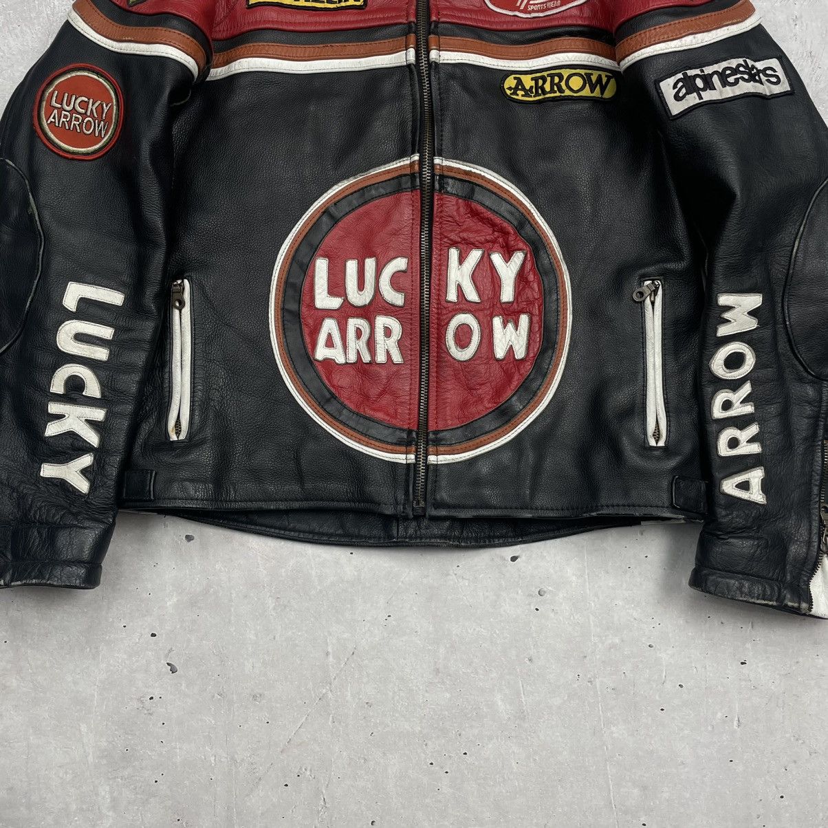 Vintage Vintage Racing Leather Jacket Luxury Arrow y2k Size US L / EU 52-54 / 3 - 6 Thumbnail
