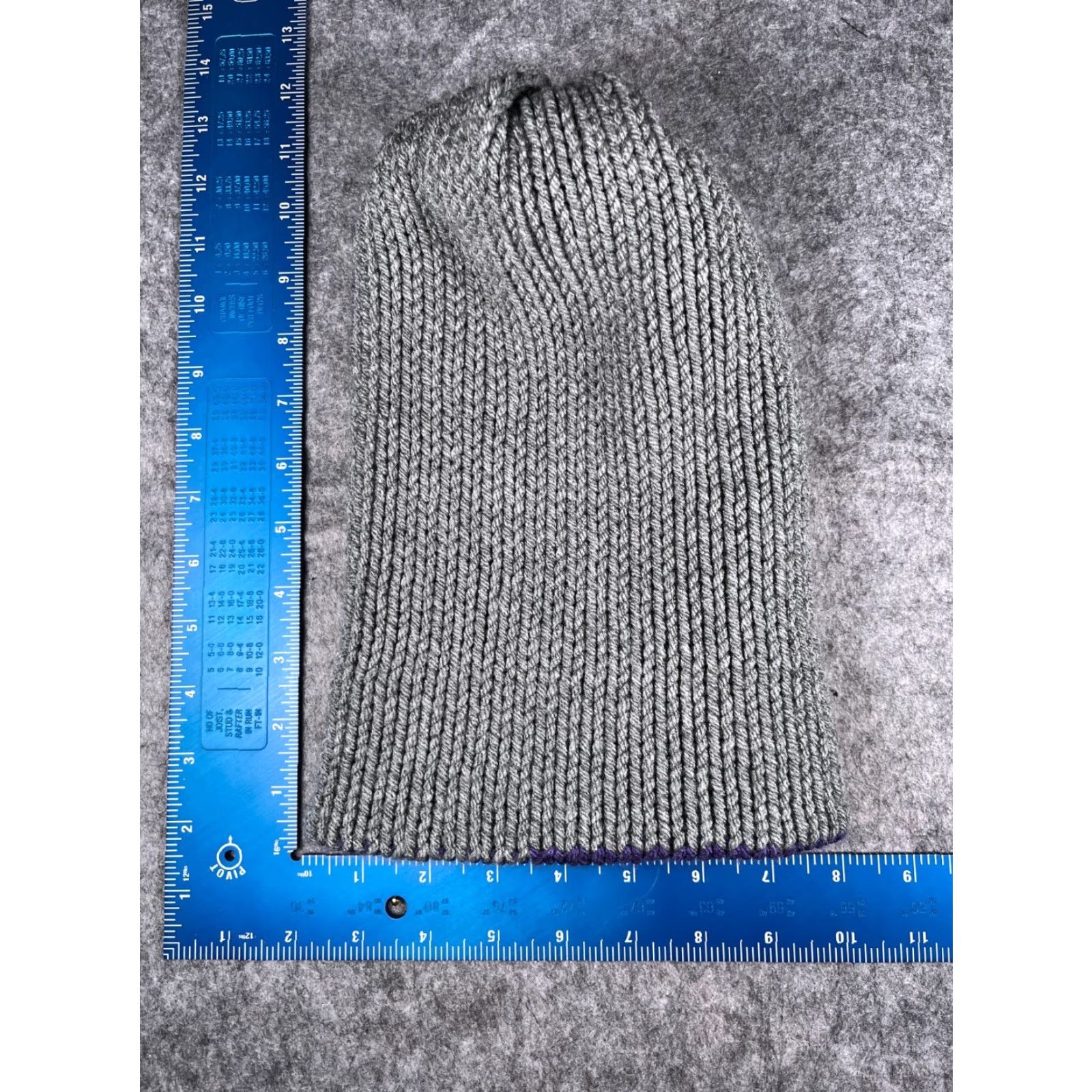 Vintage Beanie Toque Women One Size Purple Gray Stripe Knit 100% Acrylic Pom Winter Ski Size ONE SIZE - 7 Thumbnail