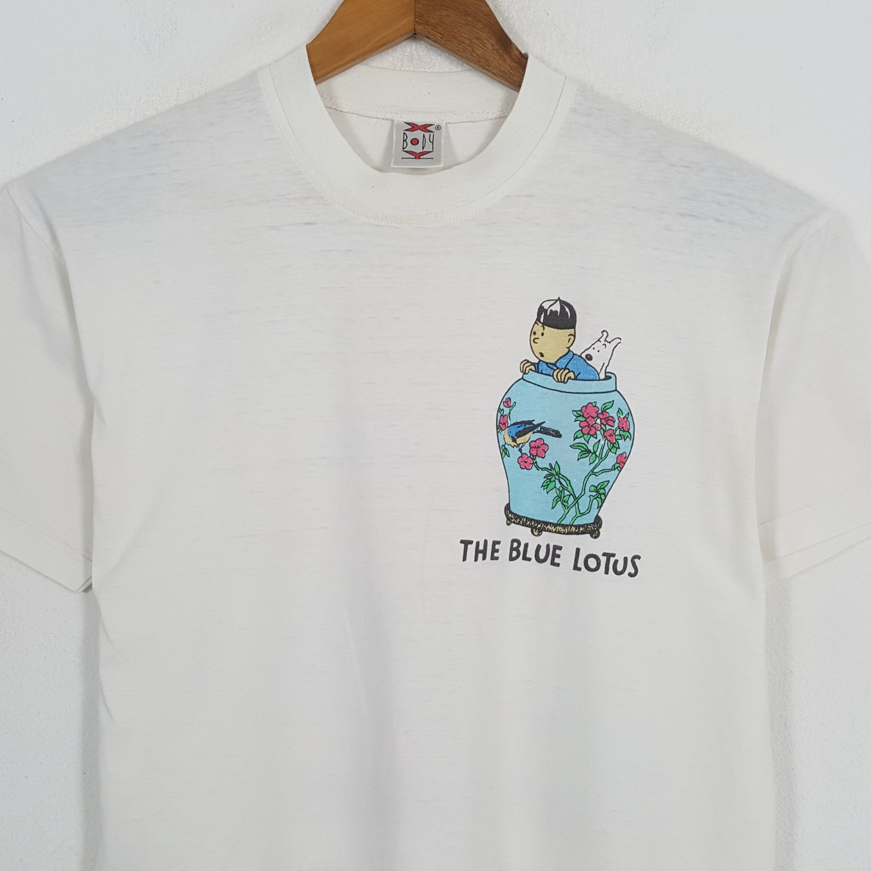 Vintage Vintage TINTIN THE BLUE LOTUS American Cartoon T-Shirt Size US L / EU 52-54 / 3 - 4 Thumbnail