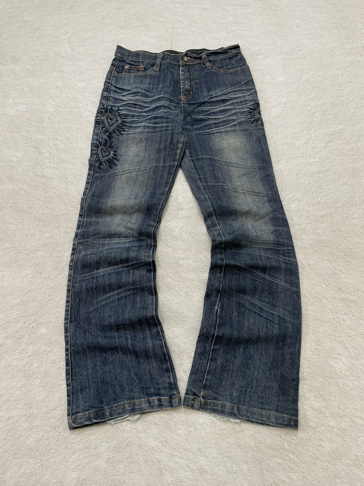 Japanese Brand 2000s Number Nine Heart Cry Flare Denim Heavy Denim Y2K Size 28" / US 6 / IT 42 - 1 Thumbnail