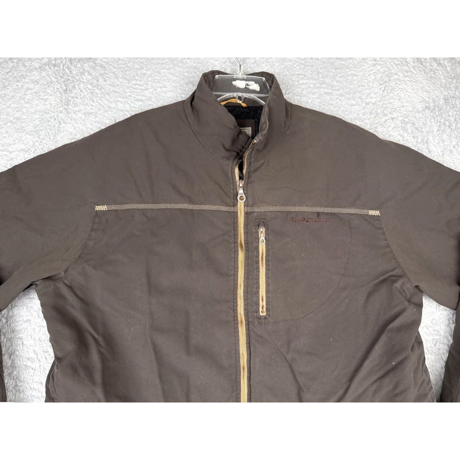 Timberland Timberland Jacket Mens 2XL Brown Canvas Quilted Lined Full Zip Workwear Outdoor Windbreaker Size US XXL / EU 58 / 5 - 6 Thumbnail