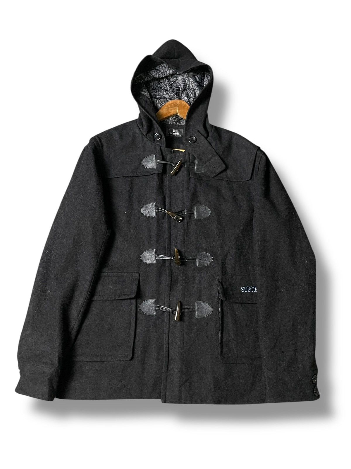Japanese Brand × Vintage SUBCIETY Brand Wool Duffle Hooded Jacket (110) Size US XL / EU 56 / 4 - 1 Thumbnail