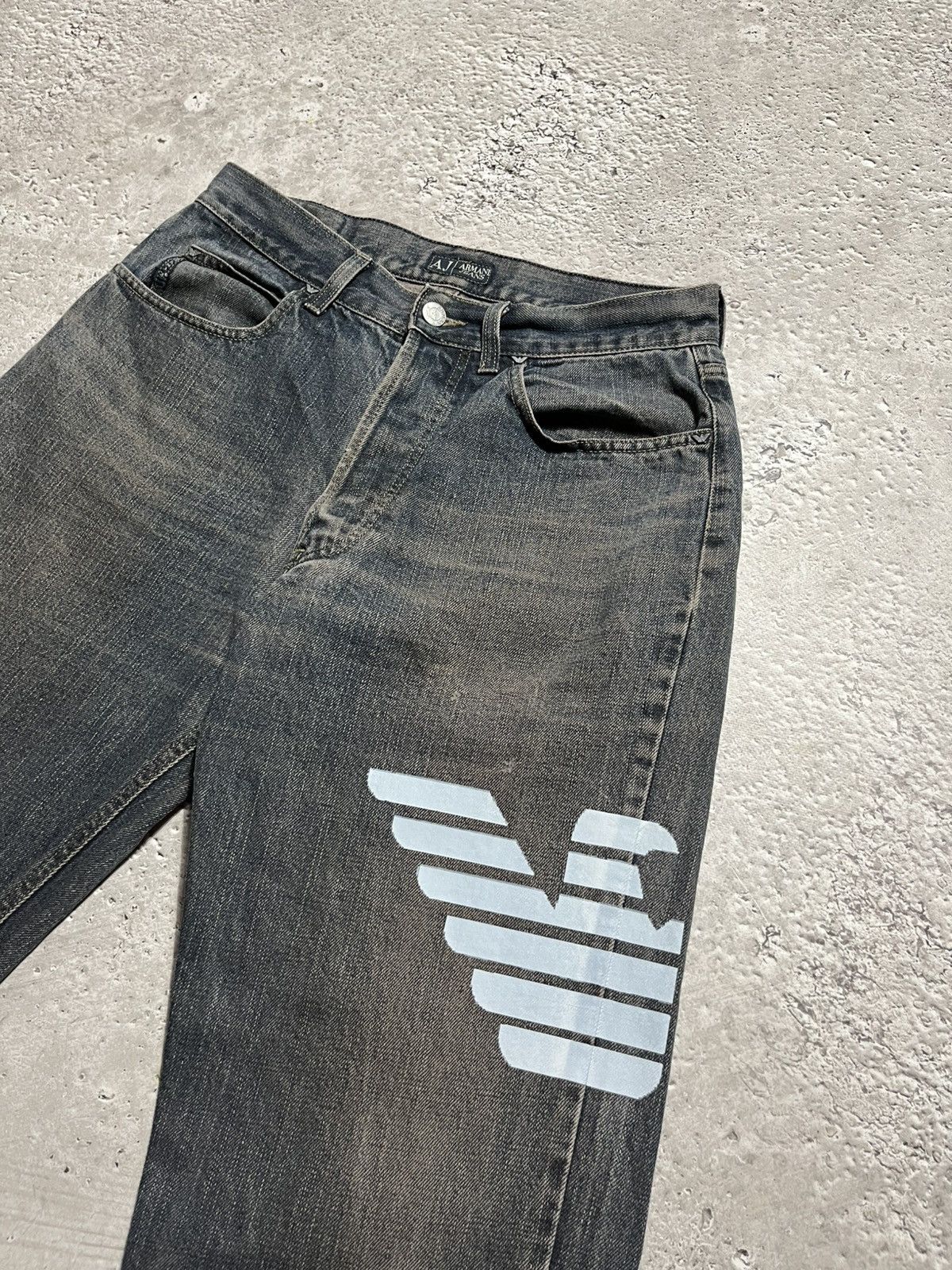 Armani × Vintage Custom Vintage Armani Jeans AJ Logo Denim Jeans Size US 30 / EU 46 - 12 Thumbnail