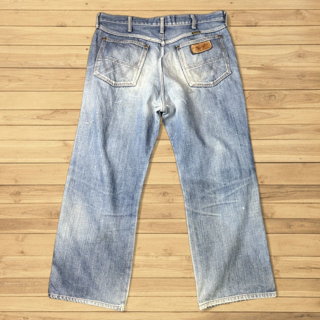 Japanese Brand 🔥 Vintage 80s Wide Leg Wrangler Faded Distressed Denim Size US 36 / EU 52 - 1 Thumbnail