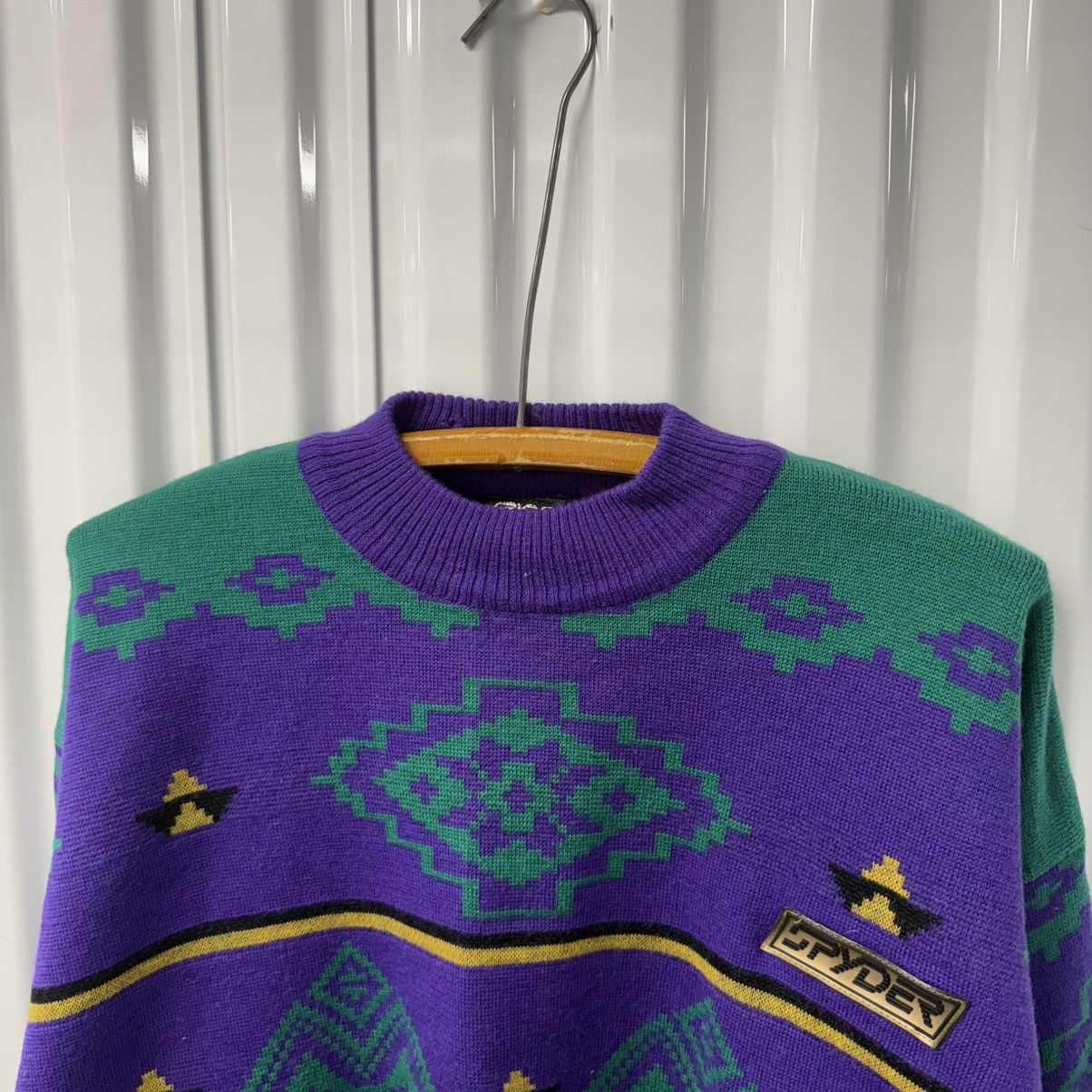 Spyder × Vintage RARE Vintage 90s Coogi Style Spyder Crewneck Sweater Size US L / EU 52-54 / 3 - 3 Thumbnail