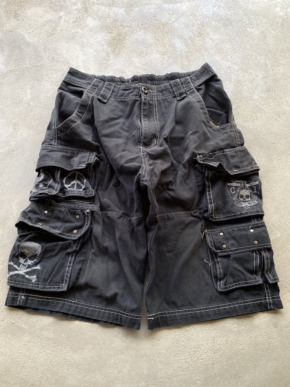If Six Was Nine × Japanese Brand × Le Grande Bleu (L.G.B.) Rare Design Faded Cargo Multipocket Skull Punk Pants Size US 32 / EU 48 - 5 Thumbnail