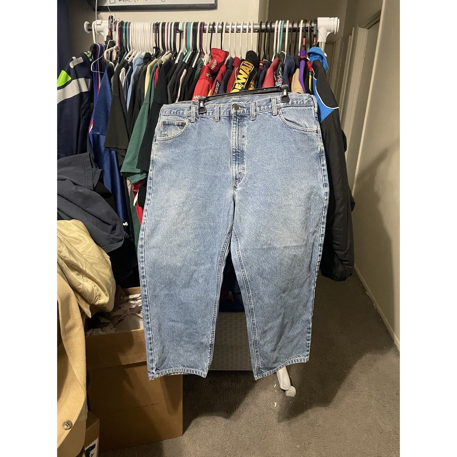 Carhartt Size 44x30- Carhartt Jeans Mens Blue Denim Straight Leg Size US 44 / EU 60 - 1 Thumbnail