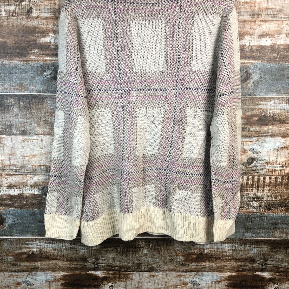 Vintage DLL Crocodille Brown Cardigan Knitwear #C040 Size US L / EU 52-54 / 3 - 16 Thumbnail