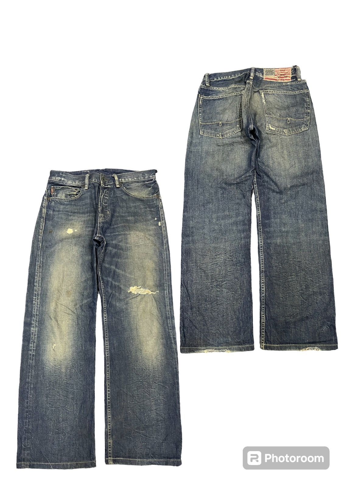Japanese Brand 2000s PJC RALPH LAUREN DISTRESSED JEANS Size US 30 / EU 46 - 1 Thumbnail