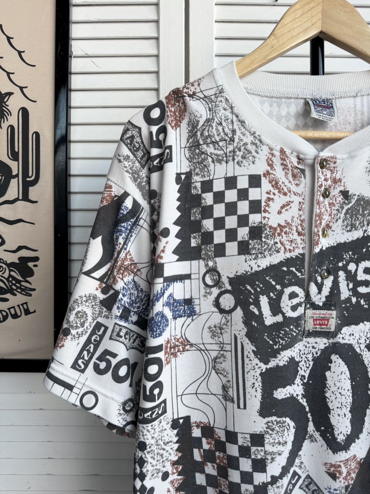 Levi's Vintage Clothing Vintage 90’s Levi’s 501 All Over Print Button Up Shirt USA Size US M / EU 48-50 / 2 - 6 Thumbnail