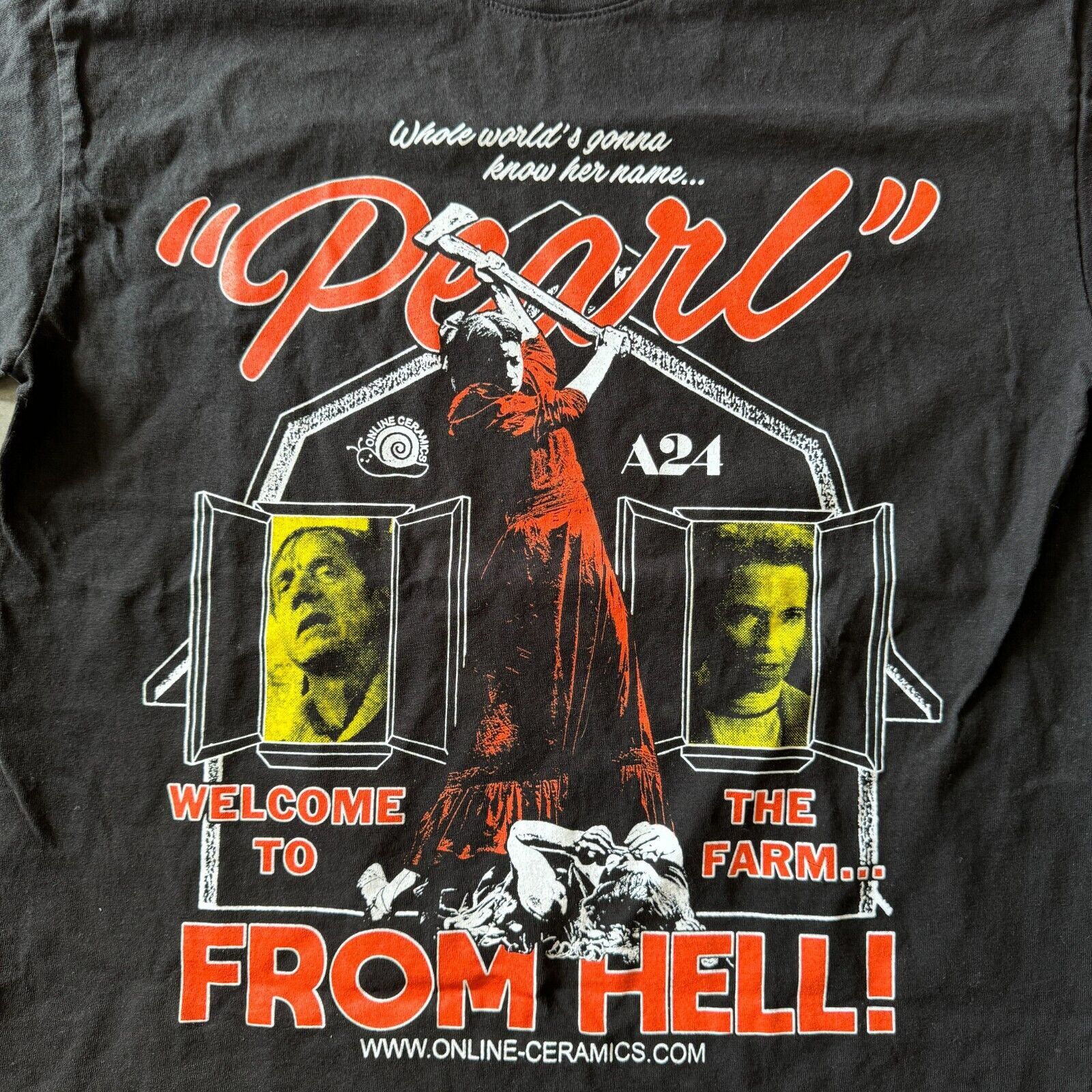 Online Ceramics Online Ceramics A24 Horror Pearl Farm From Hell T-Shirt M Size US M / EU 48-50 / 2 - 2 Thumbnail