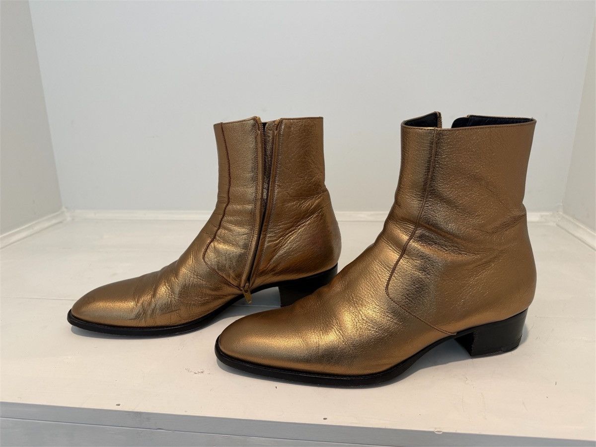 Saint Laurent Paris Saint Laurent Gold Wyatt Boots Size US 12 / EU 45 - 2 Thumbnail