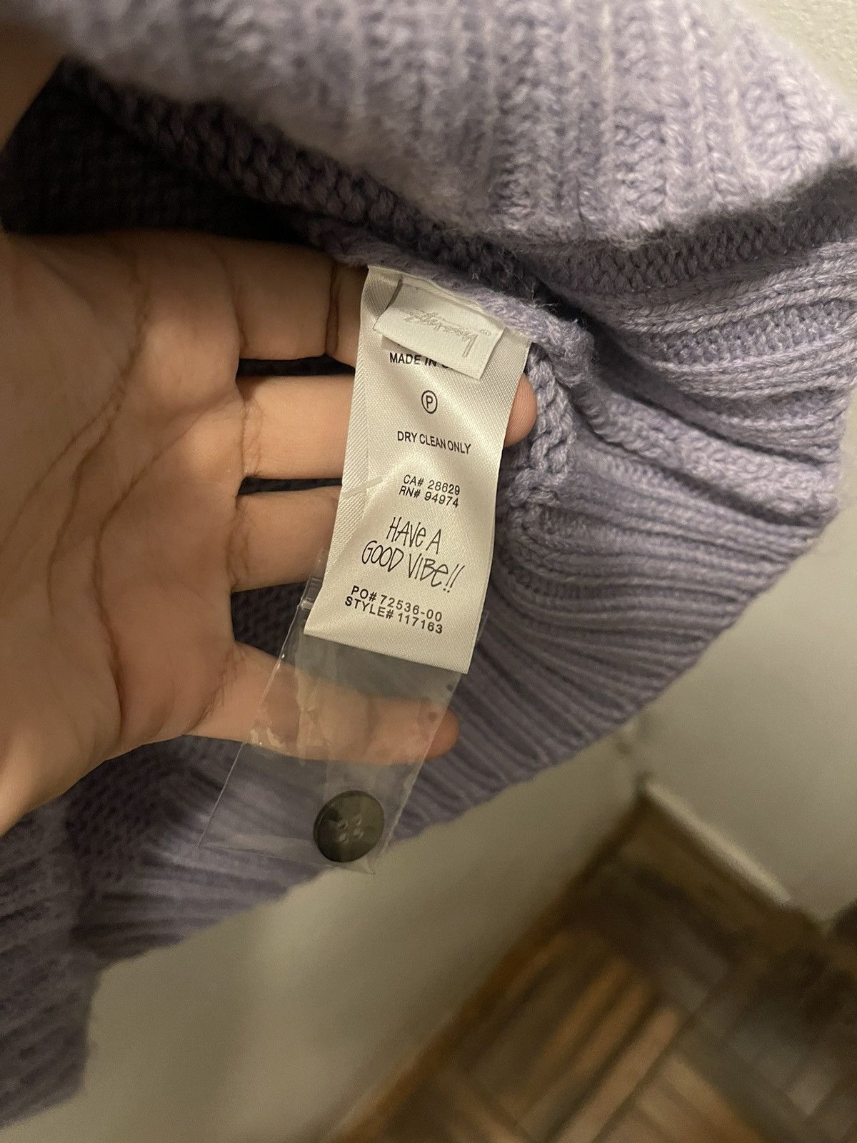 Stussy Stussy Brushed Cardigan Lavender Size US M / EU 48-50 / 2 - 6 Thumbnail