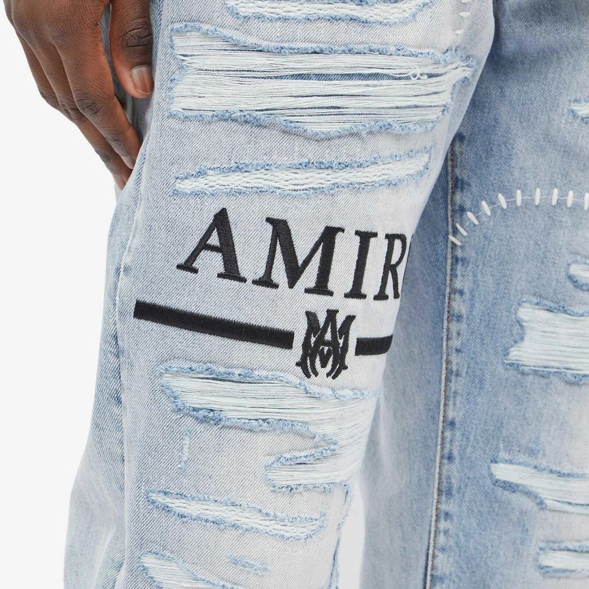 Amiri o1y0525 Logo Denim Pant in Blue Size US 32 / EU 48 - 2 Thumbnail