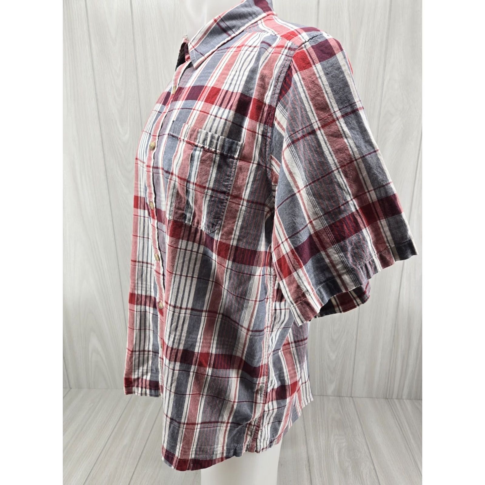 Mountain Khakis Mountain Khakis Plaid Shirt Men's L Button Front Red Cotton Casual Short Sleeve Size US L / EU 52-54 / 3 - 2 Thumbnail