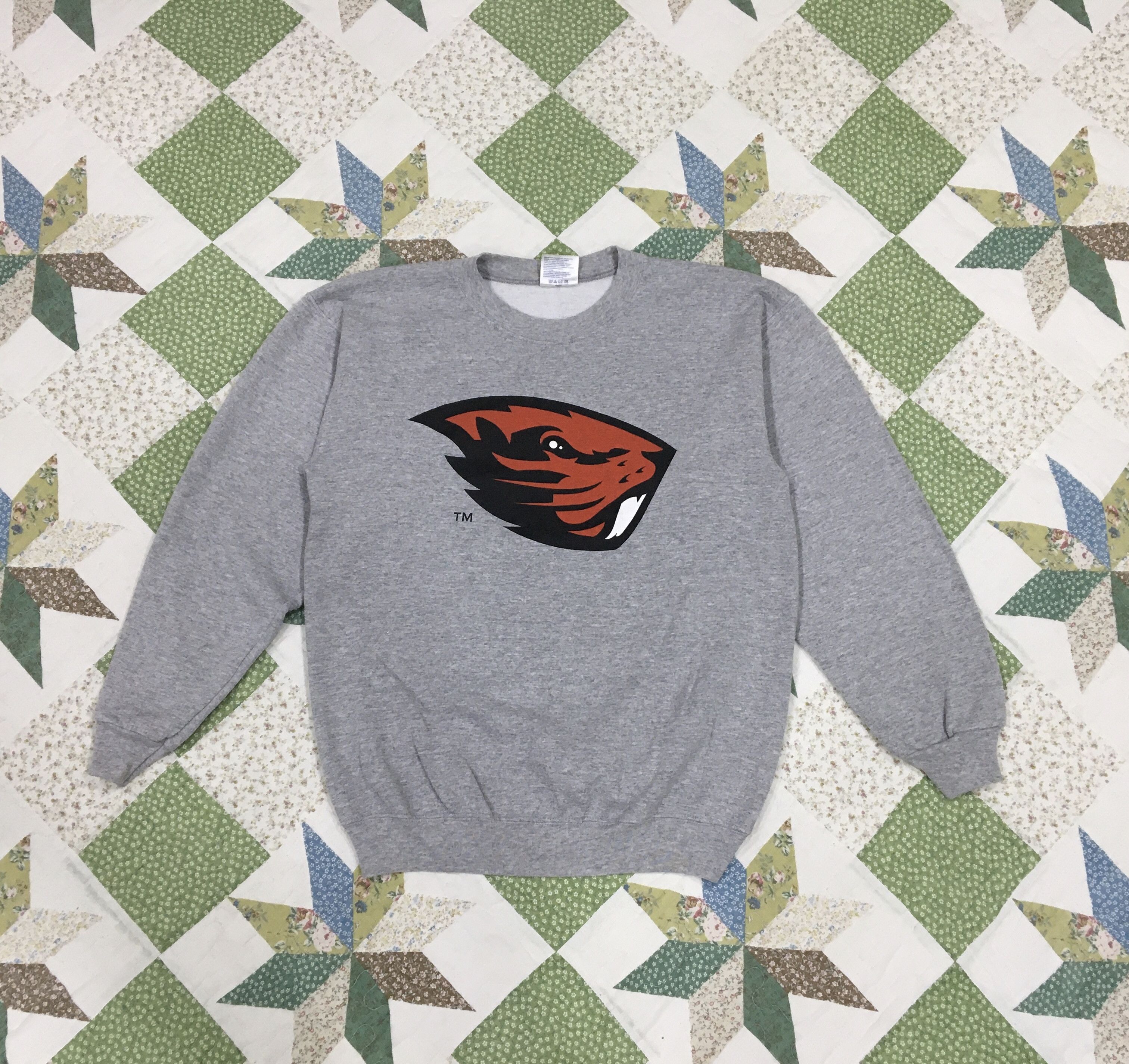 image of American College x Collegiate Oregon State Beaver Sweatshirt in Grey, Women's (Size Small)