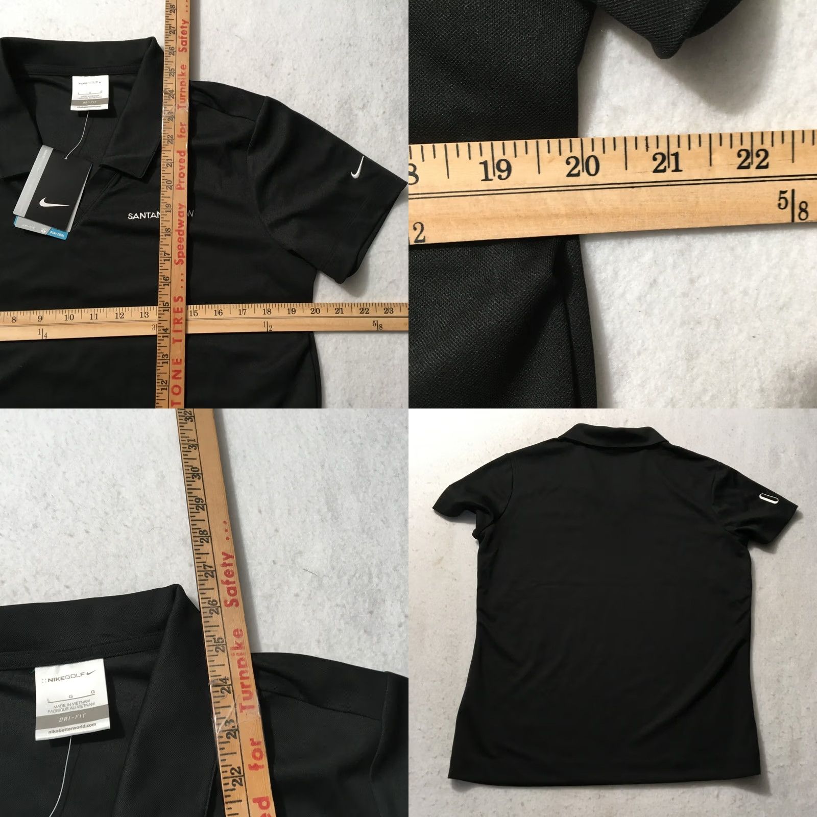 Nike Nike Polo Shirt Womens LARGE Black Dri Fit Golf SANTANA ROW Size L / US 10 / IT 46 - 8 Thumbnail