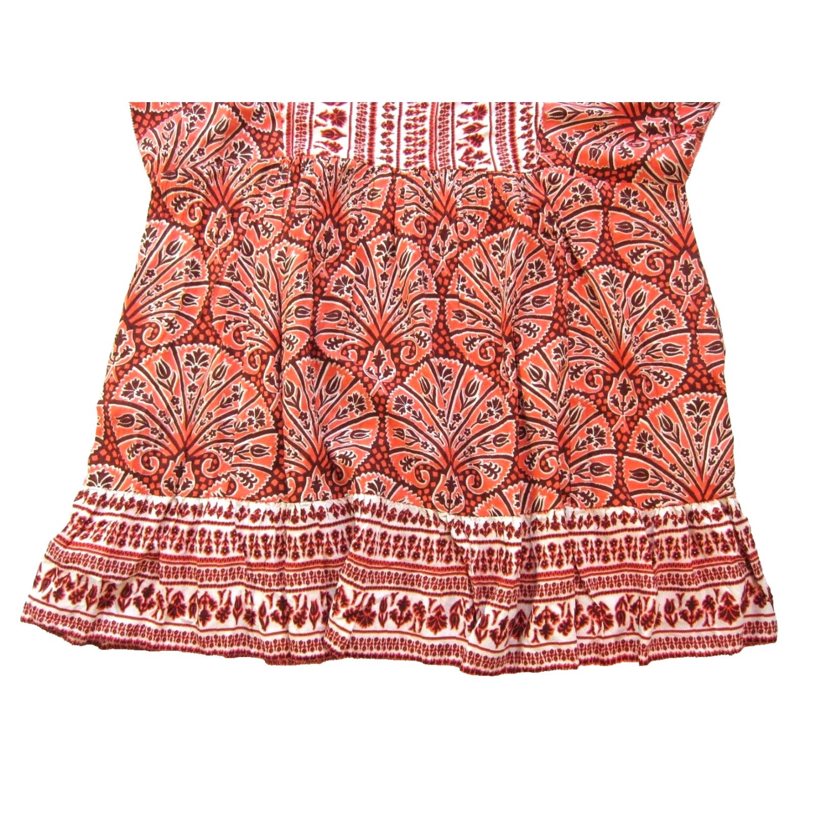 Vintage NWT Knox Rose Coral Pink Brown Floral Hawaiian Pocket Midi Kaftan Smock Dress 3X Size XXL / US 16-18 / IT 52-54 - 7 Thumbnail
