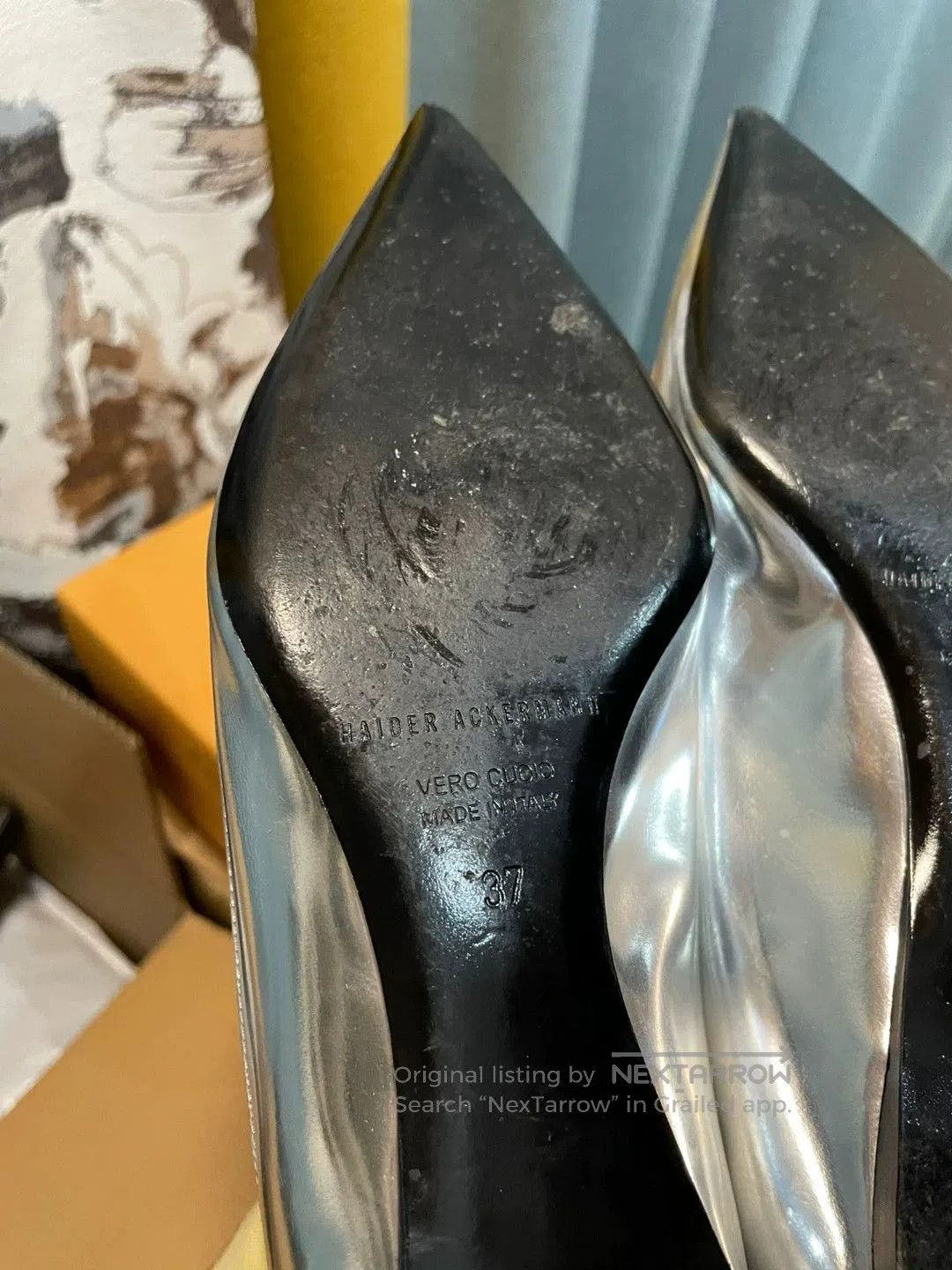 Haider Ackermann Silver Pointed Toe Flats by Haider Ackermann. Size US 6 / IT 36 - 5 Thumbnail