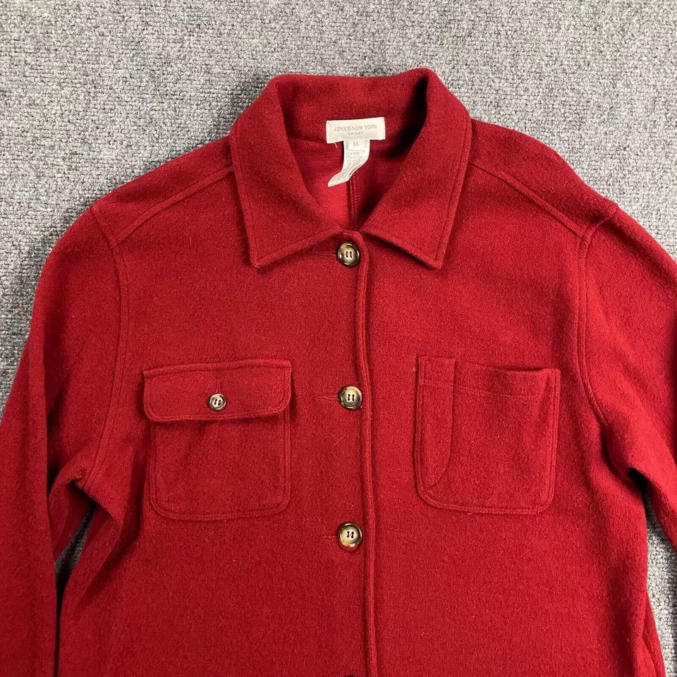 Jones New York × Vintage Jones New York Coat Women's Red Front Pockets Wool Blend M Size M / US 6-8 / IT 42-44 - 2 Thumbnail