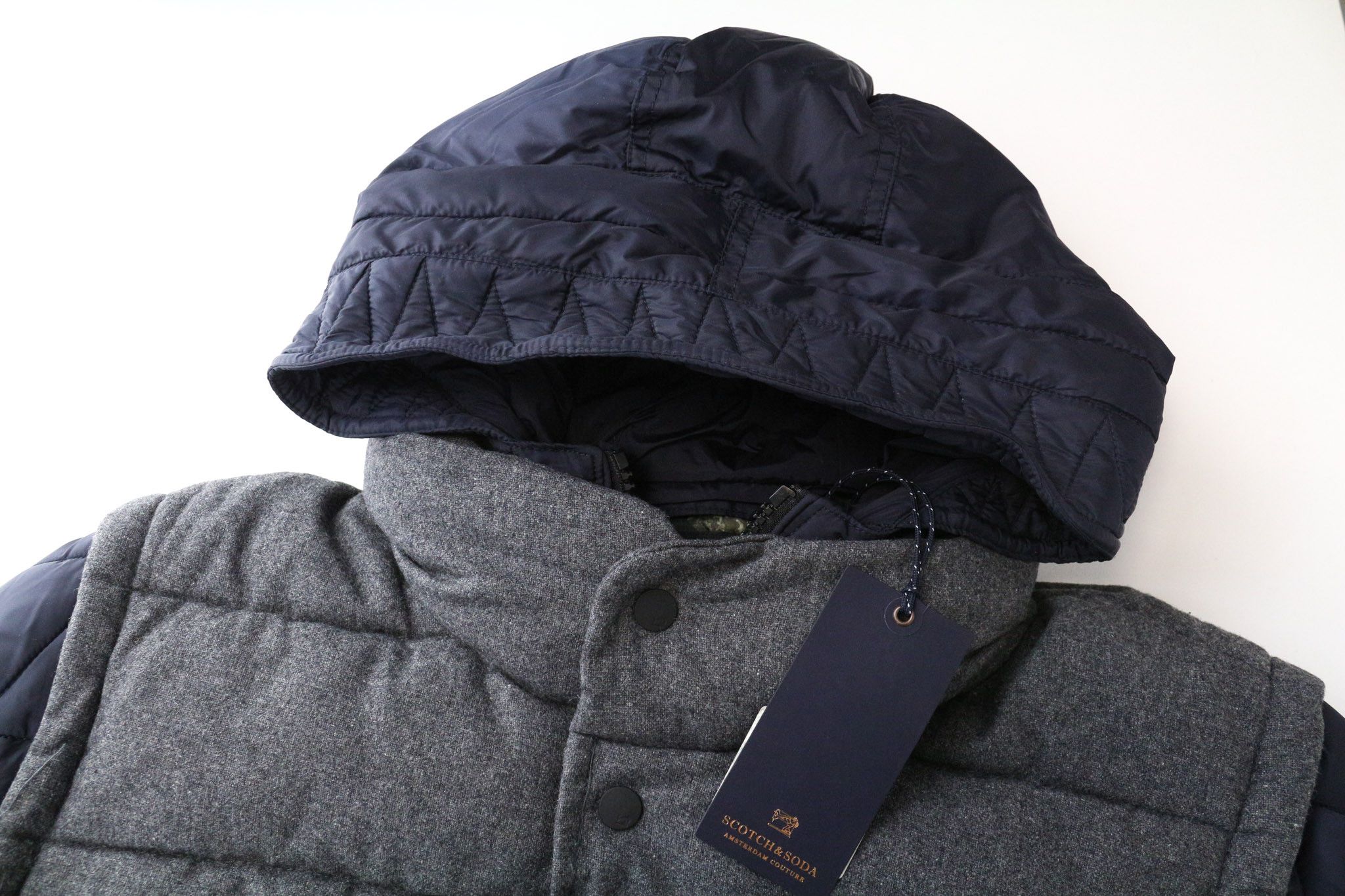 Scotch & Soda AMS COUTURE XL Grey Blue Wool Blend Gilet Jacket 76161 Size US XL / EU 56 / 4 - 3 Thumbnail