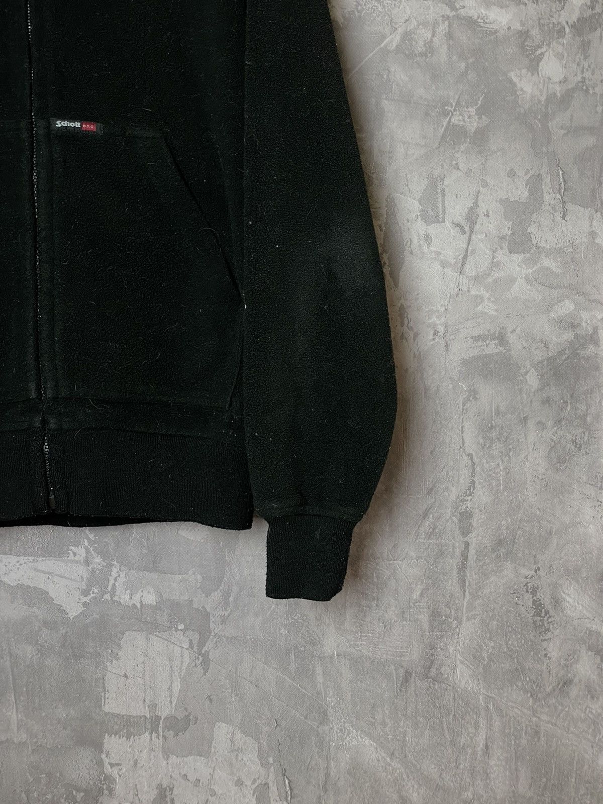 Schott Vintage 90s Schott Fleece Zip Hoodie Sherpa Jacket Size US M / EU 48-50 / 2 - 9 Thumbnail