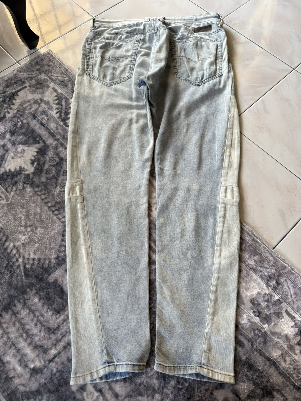 Diesel × Vintage 2000s Diesel Narrot Dr-Ne Denim Hybrid Sweatpants Size US 31 - 2 Thumbnail