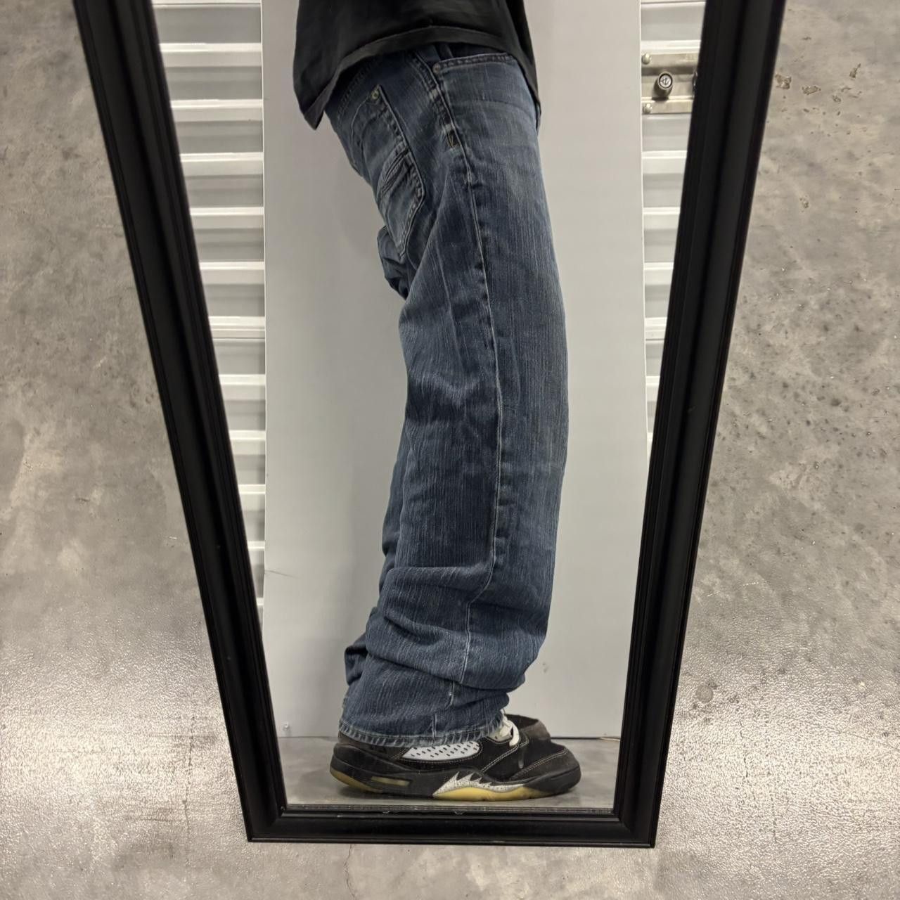 Japanese Brand × Vintage Crazy Vintage Y2K/2000s Grunge Dark Wash Denim Jeans! Size US 34 / EU 50 - 2 Thumbnail