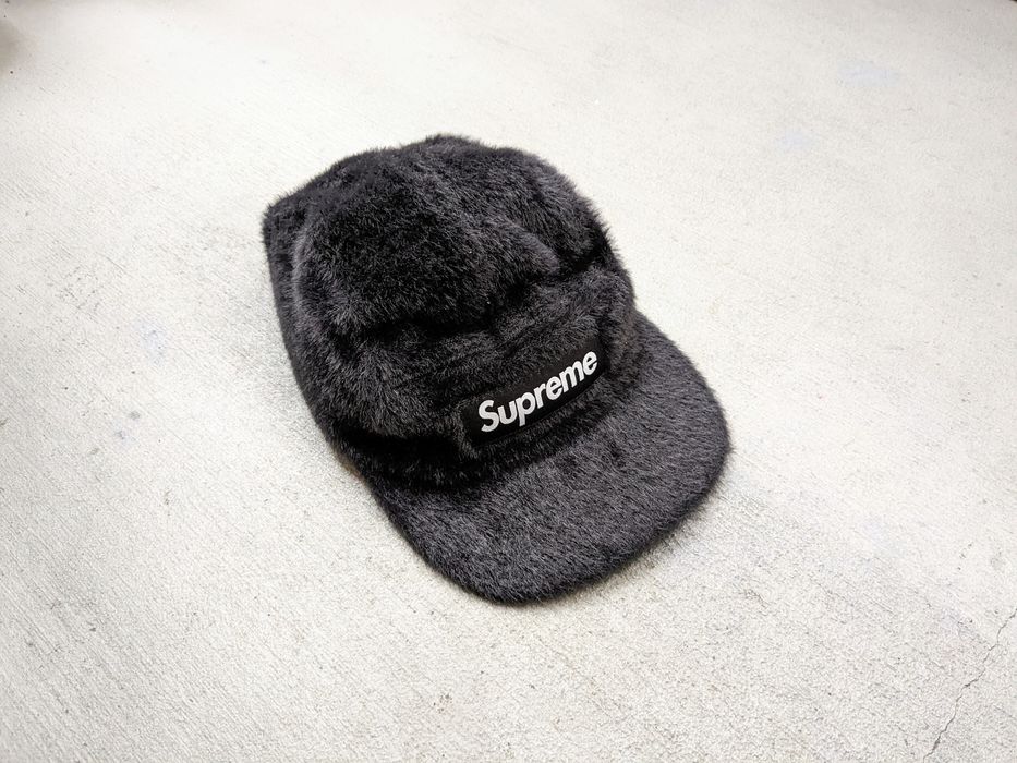 Supreme Supreme Faux Fur Camp Cap Black Hat 5 Panel BOGO GW19 ...