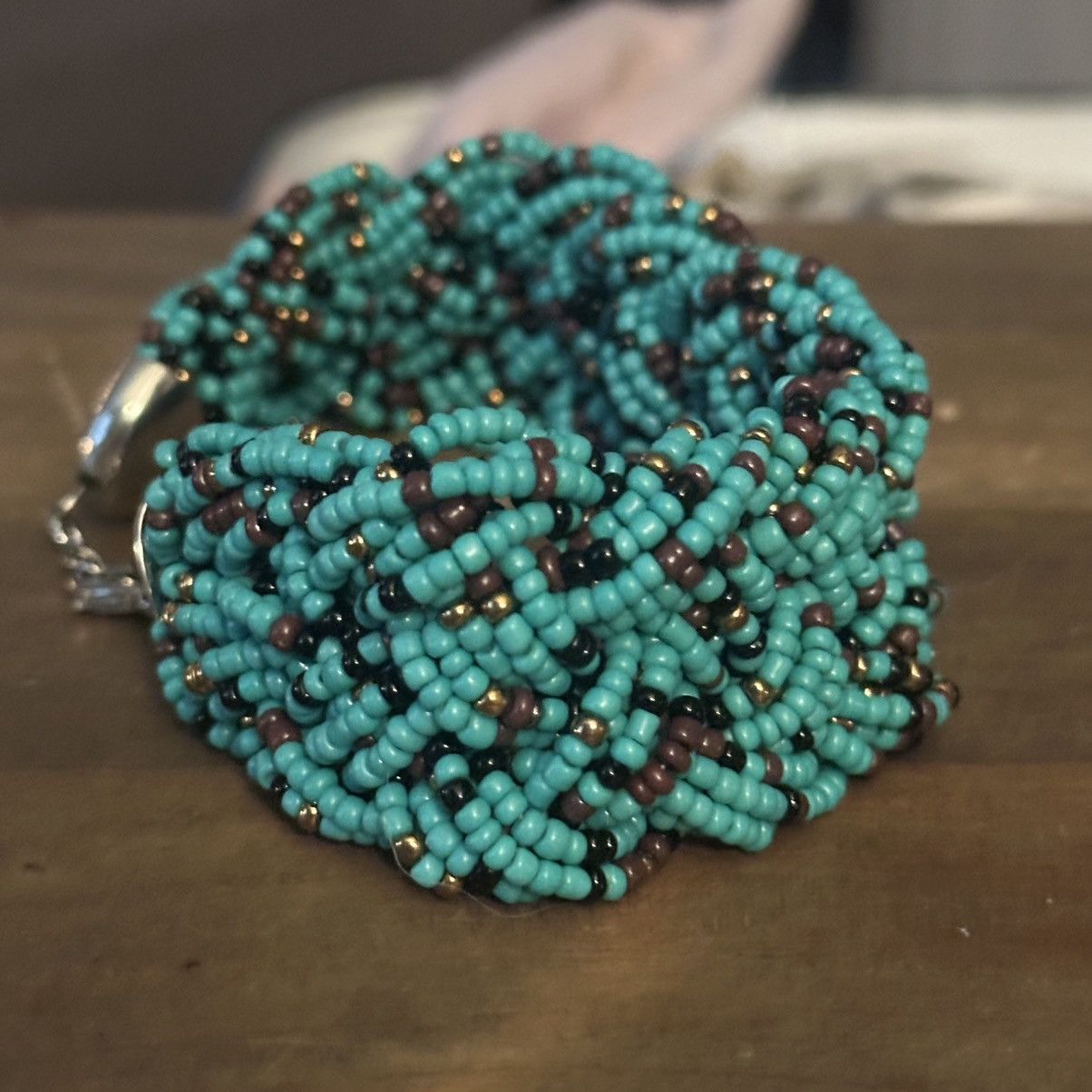 Other Chunky turquoise braided seed beed bracelet Size ONE SIZE - 6 Thumbnail