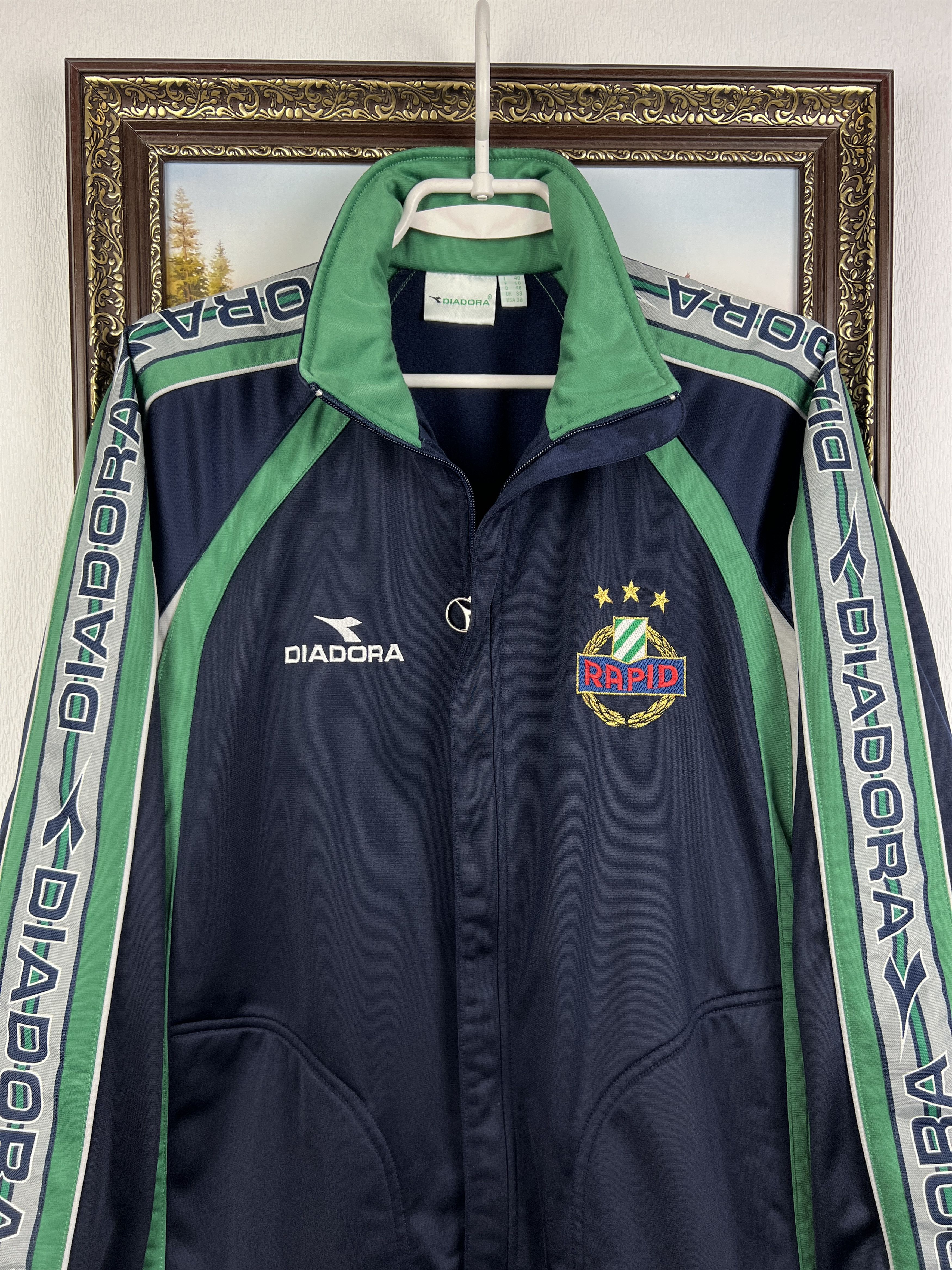 Diadora Vintage 90's Rapid Wien Football Jacket Soccer Track Top Size US L / EU 52-54 / 3 - 2 Thumbnail