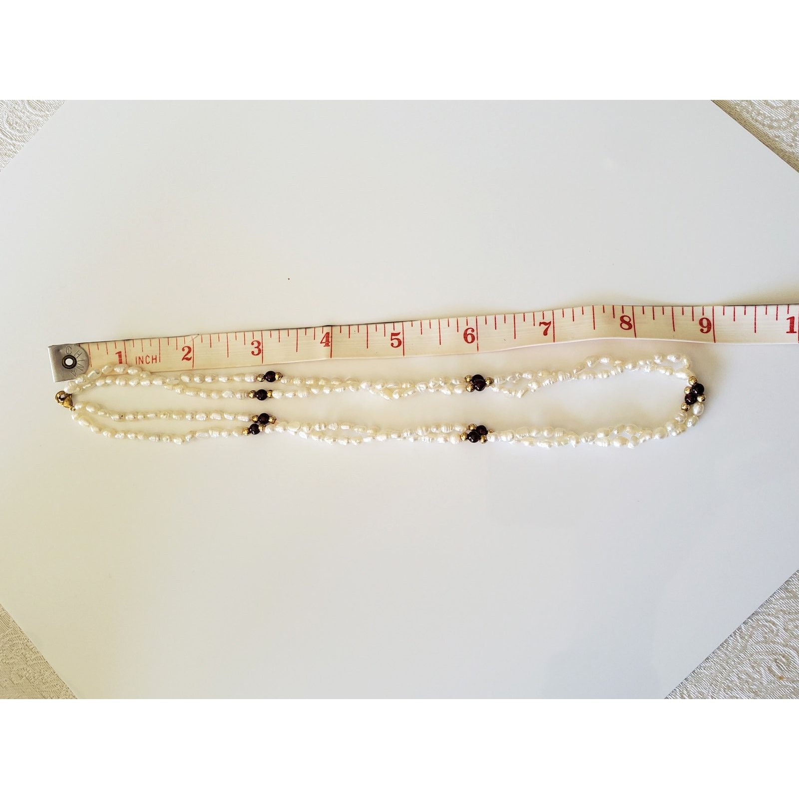 Other Vintage 18in Rice Pearl and Garnet Bead Necklace Size ONE SIZE - 6 Thumbnail