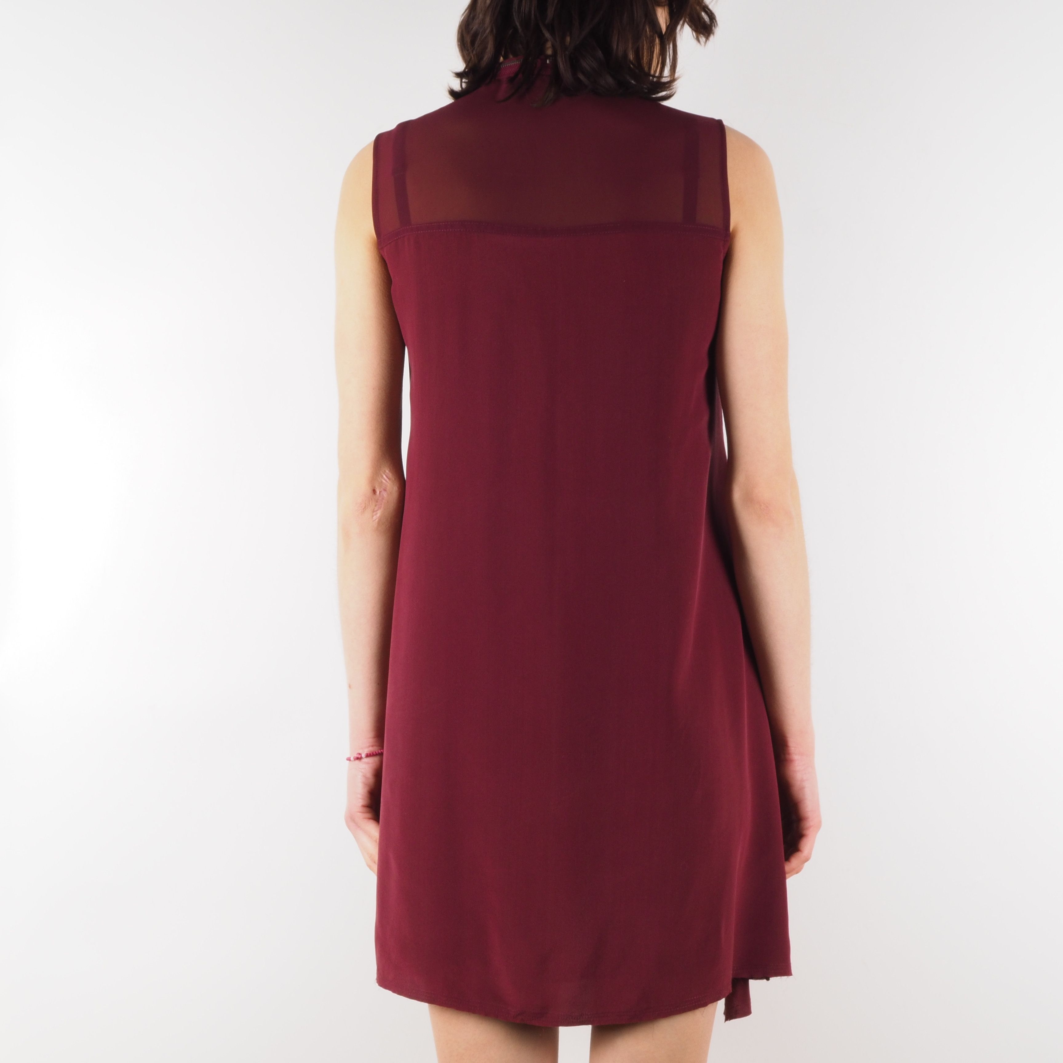 Allsaints AllSaints Jayda Burgundy Red Zip Silk Dress Size XS / US 0-2 / IT 36-38 - 3 Thumbnail
