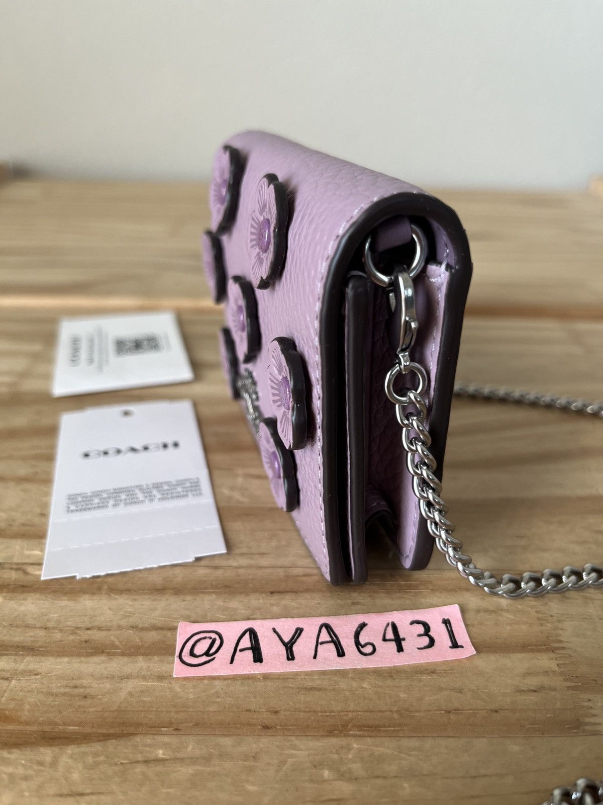 Coach Coach Mini Wallet On A Chain With Floral Applique Size ONE SIZE - 4 Thumbnail