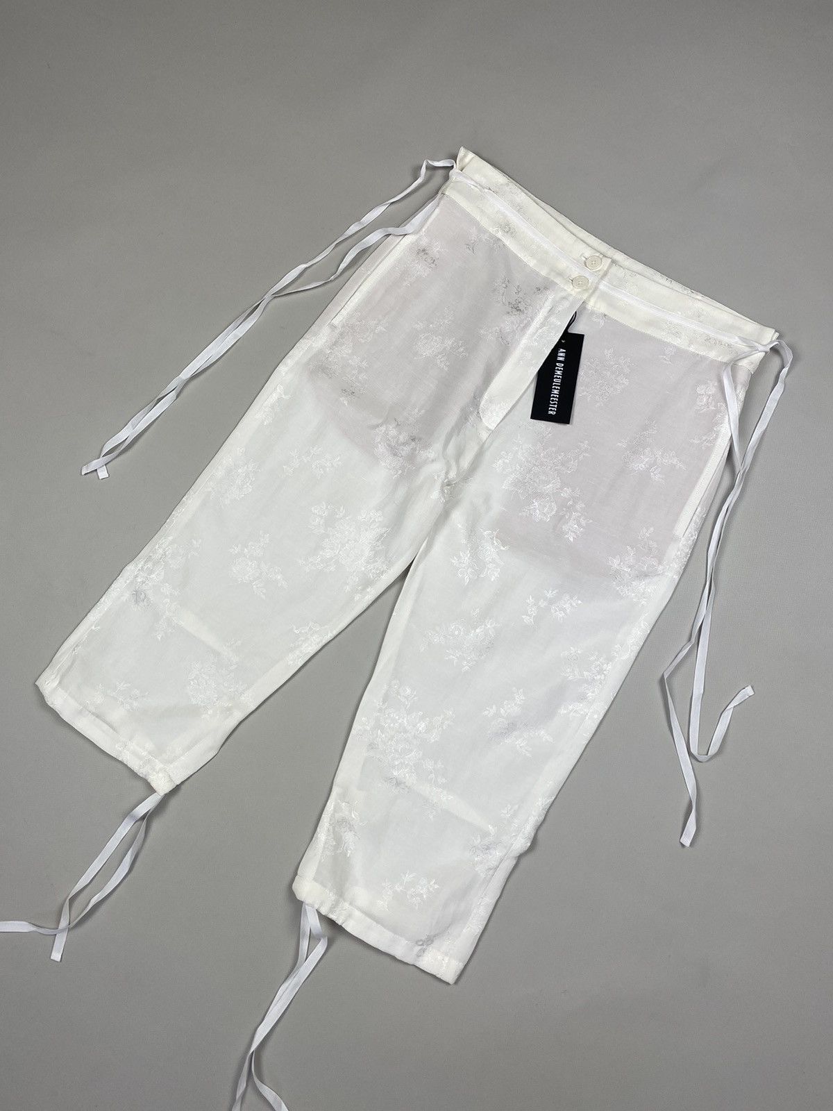 Ann Demeulemeester Ann Demeulemeester linen blend patterned cropped pants Size 25" / US 0 / IT 36 - 6 Thumbnail