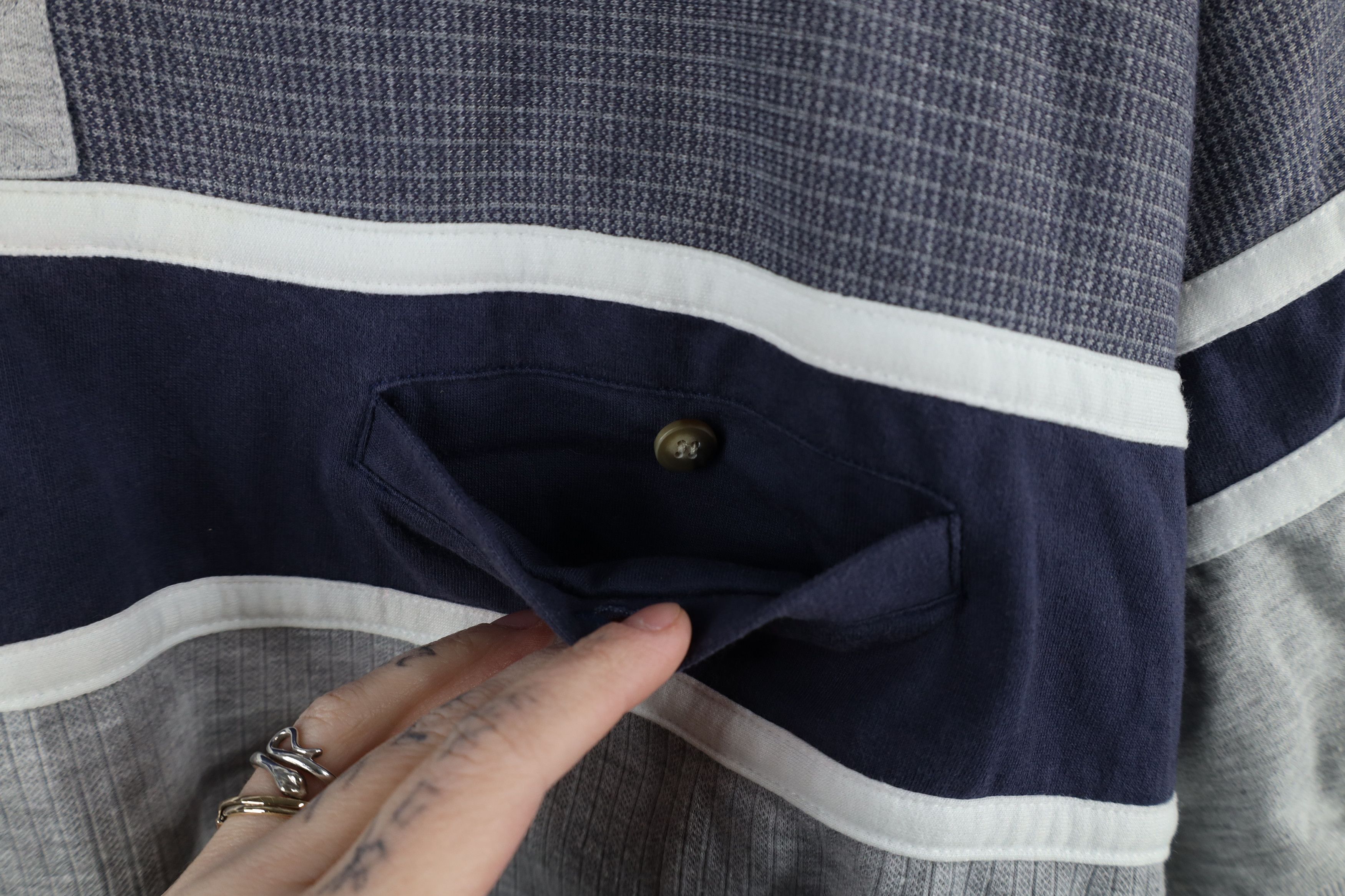 Vintage Vintage 90s Streetwear Striped Pullover Polo Shirt Mafia Size US L / EU 52-54 / 3 - 5 Thumbnail