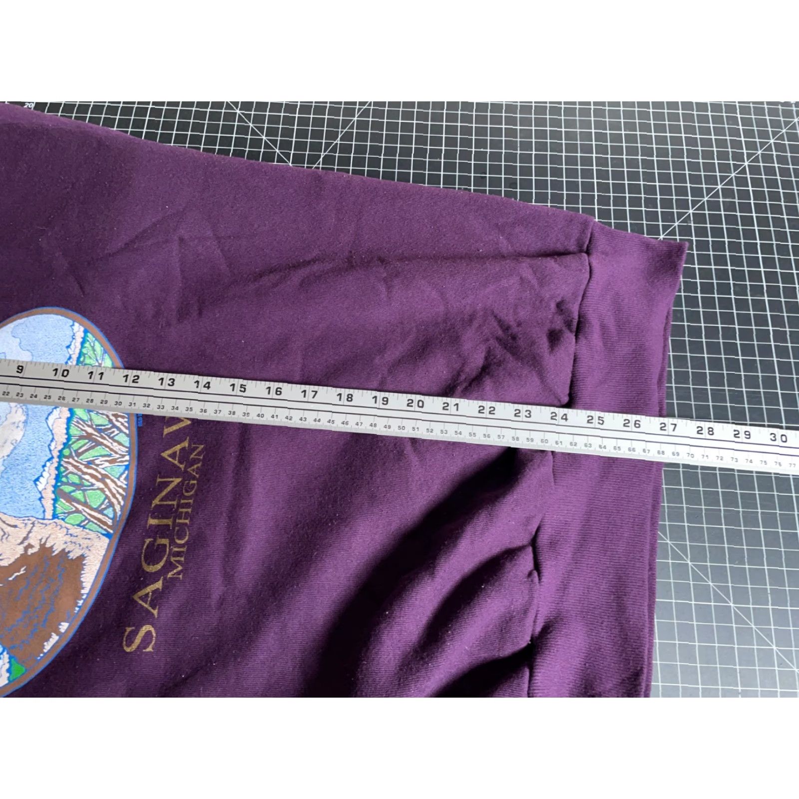 Jerzees JERZEES Sweatshirt Adult XL Purple Graphic Print Saginaw Michigan VTG Crewneck 90s Wolf Moon Size US XL / EU 56 / 4 - 6 Thumbnail