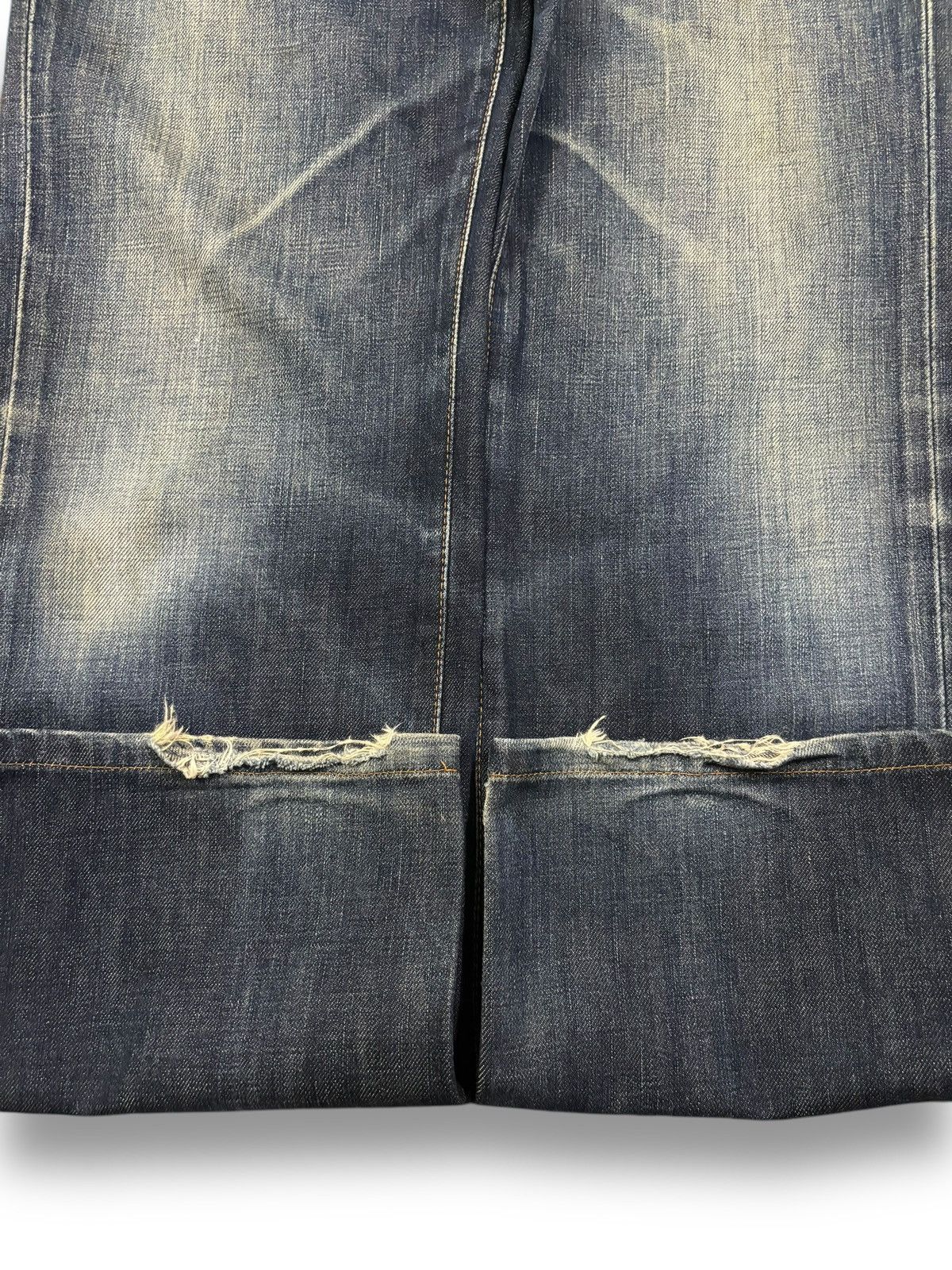 Edwin Vintage Edwin 503Z Dark Blue Wash Loose Fit Ripped Jeans Size US 28 / EU 44 - 9 Thumbnail