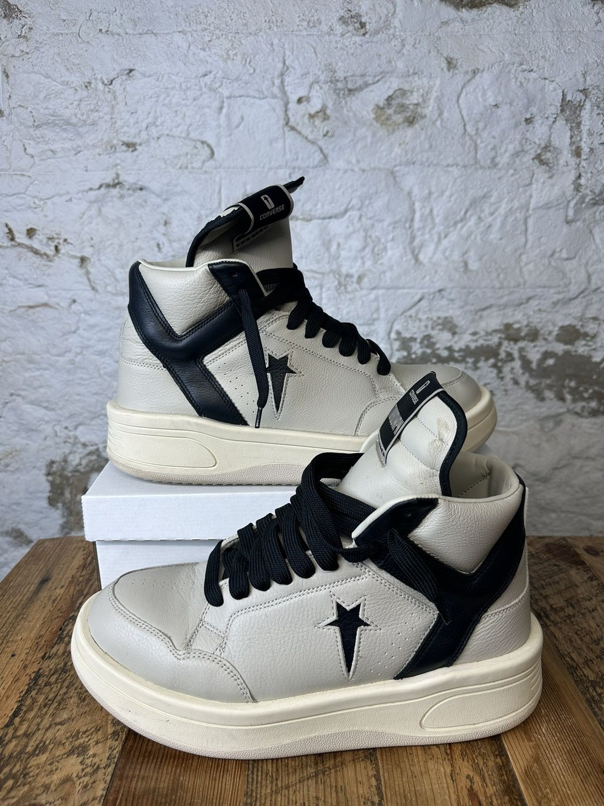 image of Converse x Rick Owens Drkshdw Rick Owens Turbowpn High Top Sneaker Size 13 in Beige, Men's