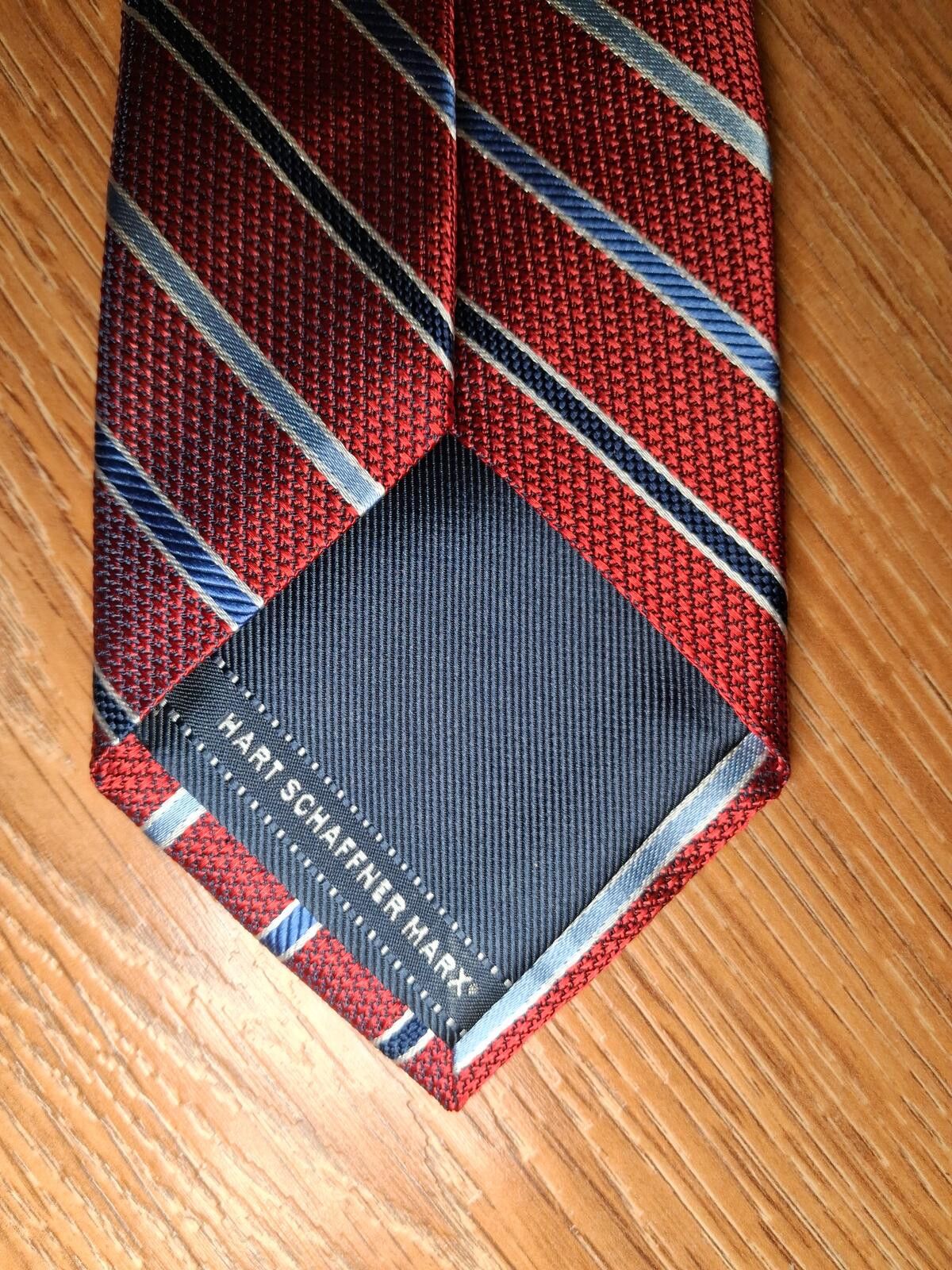 Hart Schaffner Marx Hart Schaffner Marx Silk Tie Red Striped Houndstooth Italy Size ONE SIZE - 2 Thumbnail