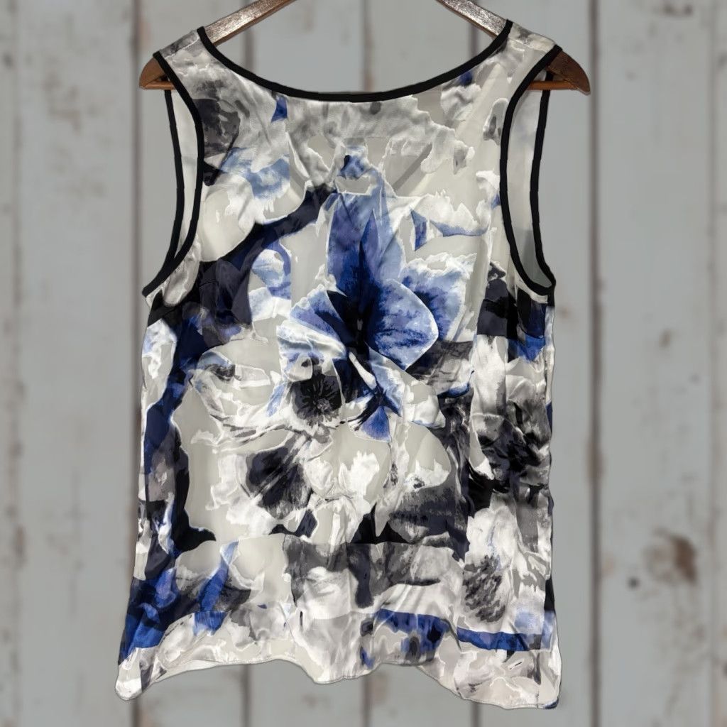 White House Black Market White House Black Market Multi Silk Blend Sheer Lined Dress Top Womens Size M Size M / US 6-8 / IT 42-44 - 1 Thumbnail