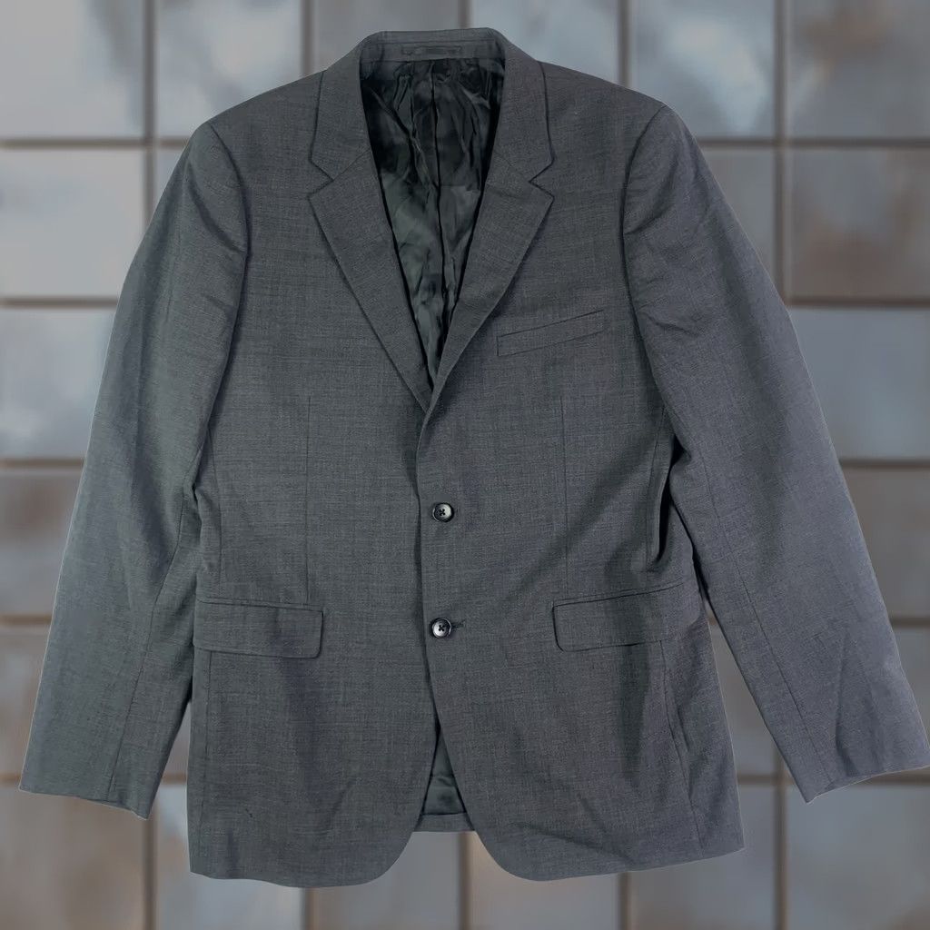Theory Theory Blazer Mens 42R Gray Wool Spandex 2 Button (has Hole) Jacket/Coat, Single-Breasted, Regular Fit, Business Formal Office Work, Theory Size 42R - 1 Thumbnail