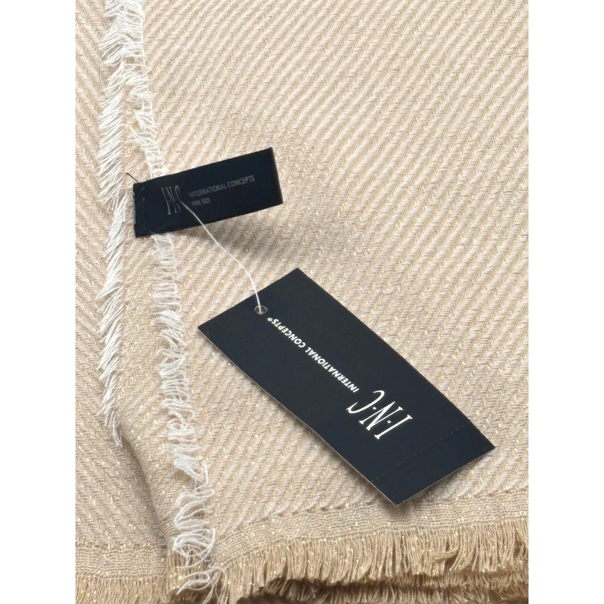 Other Inc International Concepts Two-Tone Shine Scarf / Wrap, Sand Size ONE SIZE - 6 Thumbnail