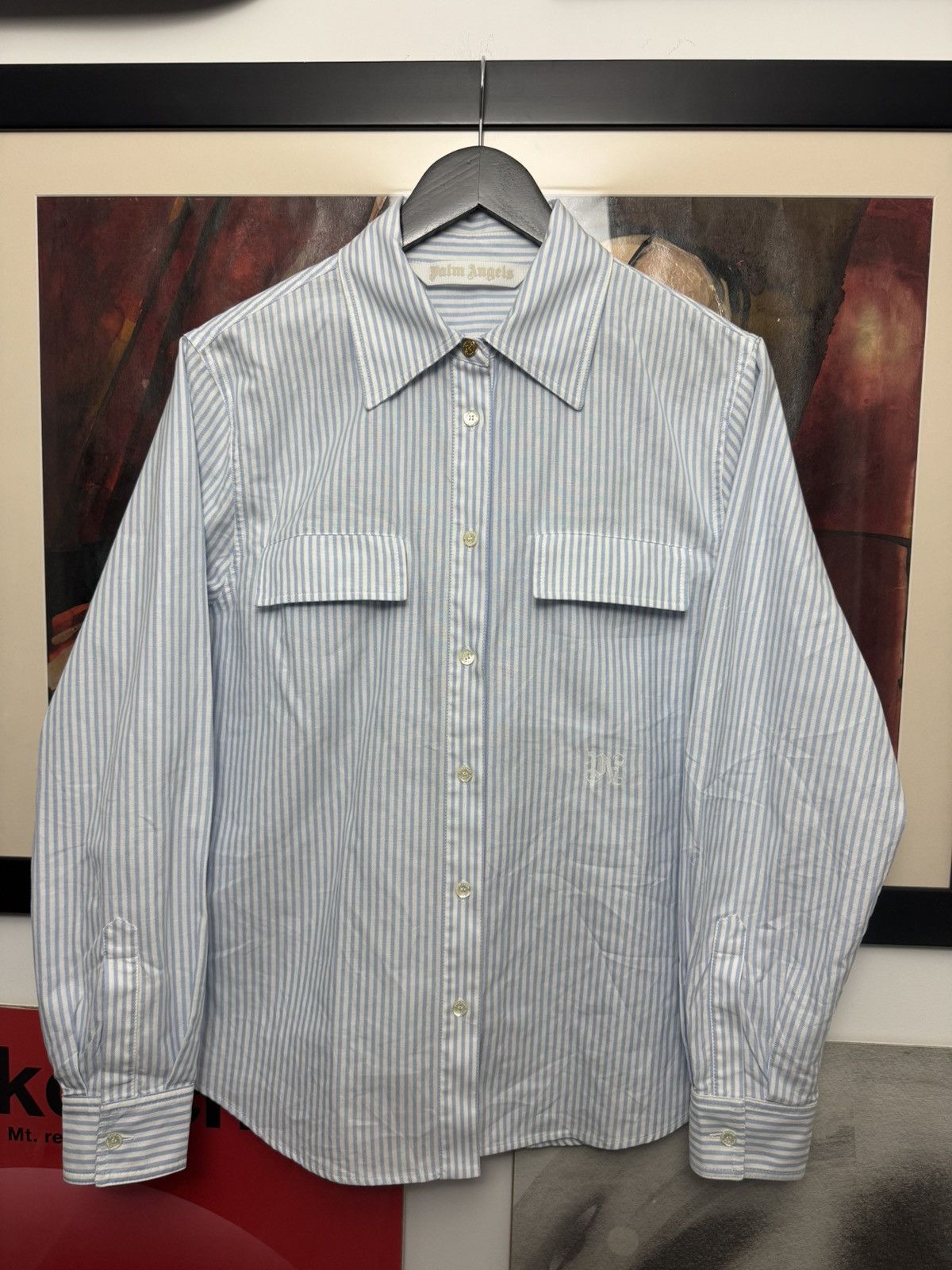 Palm Angels Palm Angels Striped Shirt Designer Mini Logo Avant Garde Size US M / EU 48-50 / 2 - 1 Thumbnail