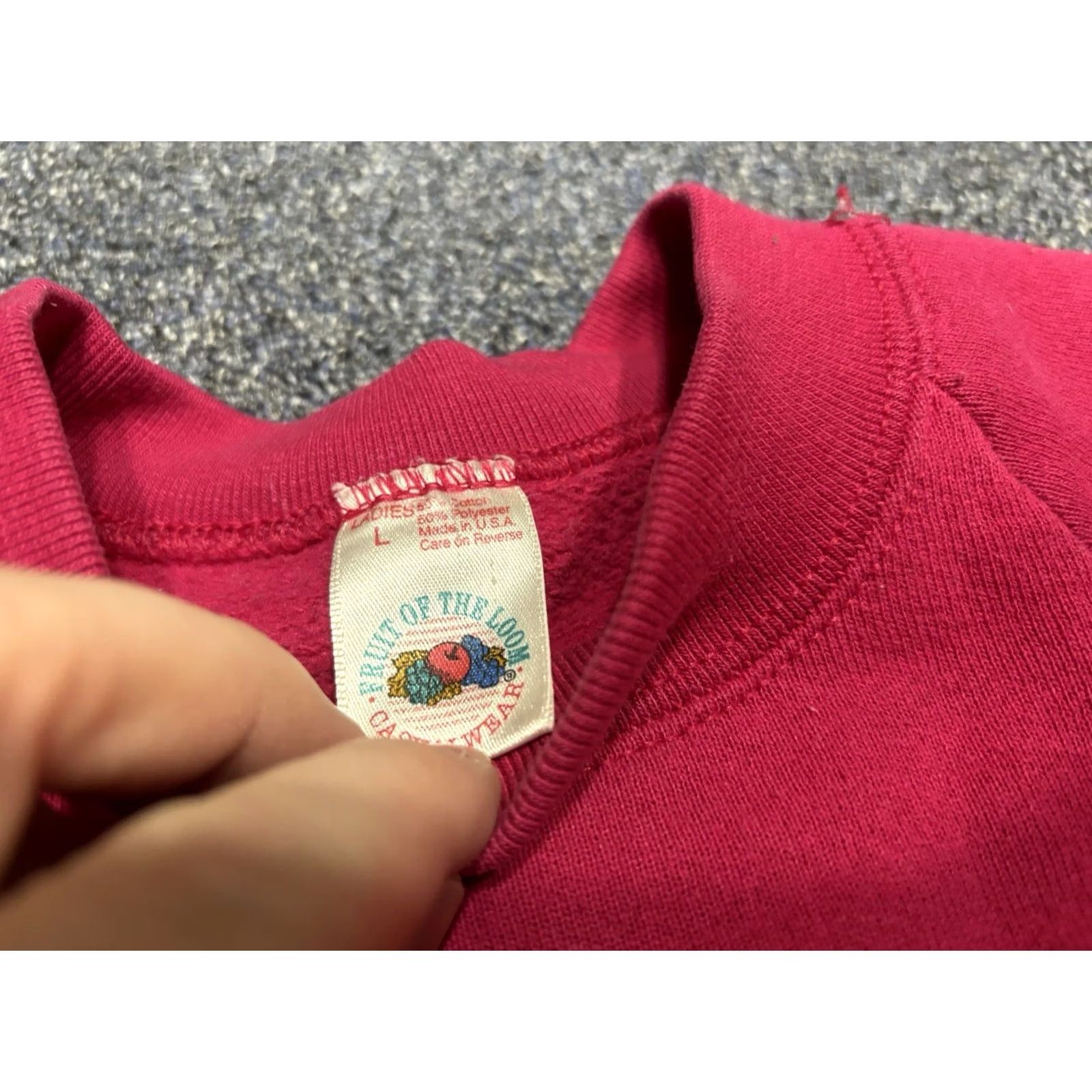 Hanes VINTAGE 90s Pullover Raglan Sweatshirt Pink Women's L Hanes Shirt Pullover 90s Womens Mens Size L / US 10 / IT 46 - 2 Thumbnail