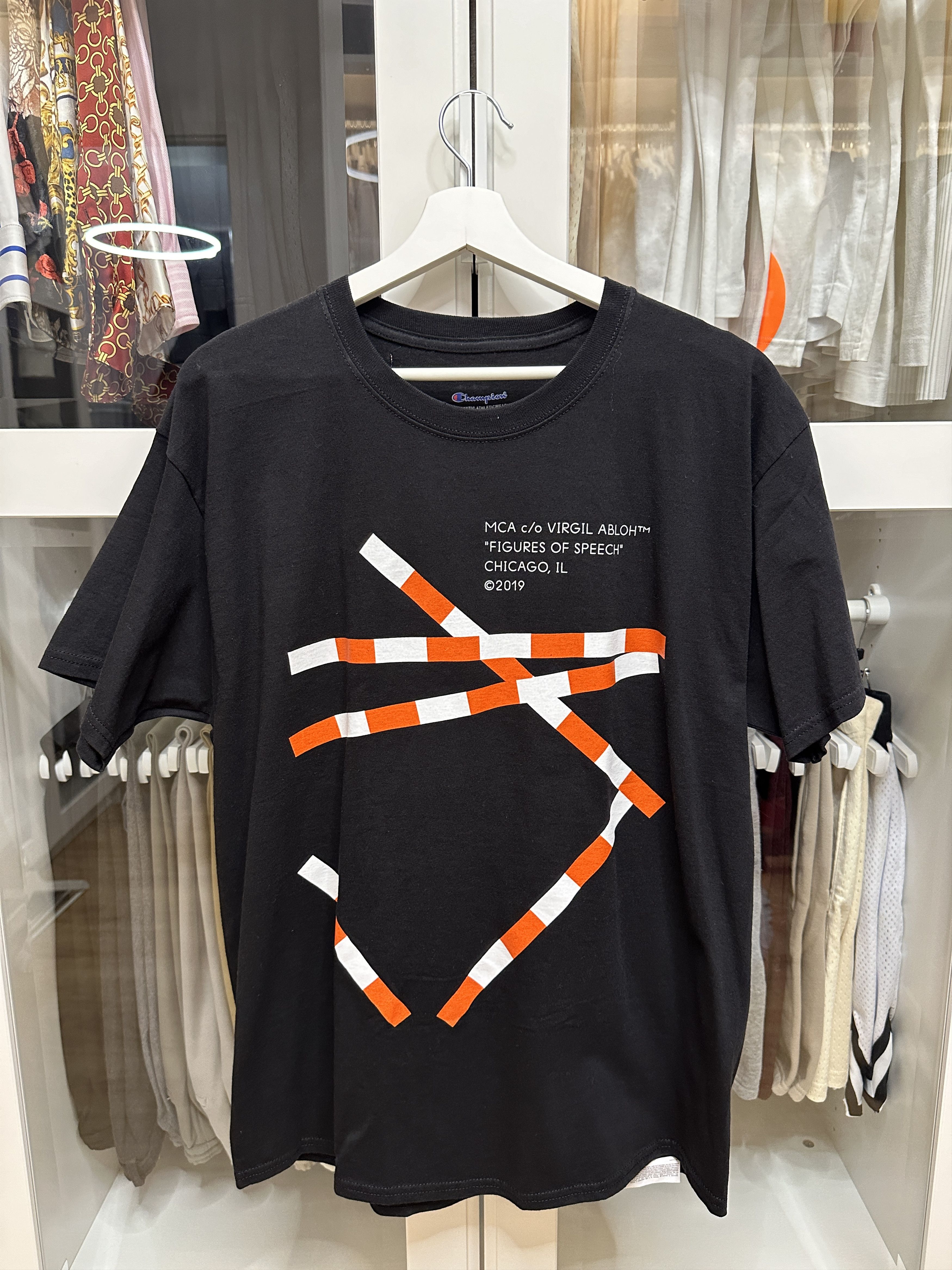 Virgil Abloh Virgil Abloh x MCA Figures of Speech Tape Tee | Grailed