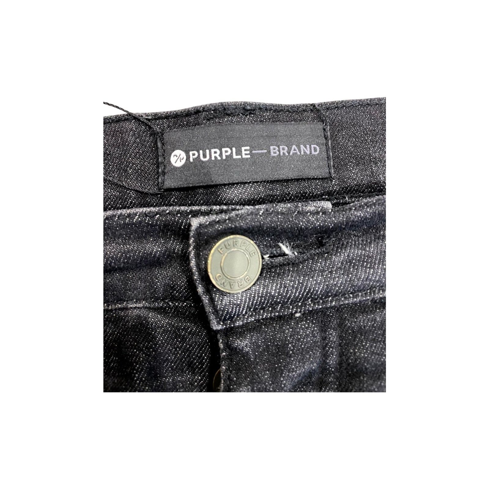 Purple Brand Purple Brand Splatter Ripped Black Wash Jeans Size US 33 - 4 Thumbnail