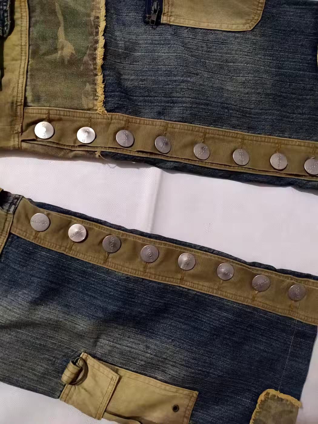 Japanese Brand ACOCO Japan Heavy Cargo Multipocket Bondage Patchwork Pants Size US 28 / EU 44 - 4 Thumbnail